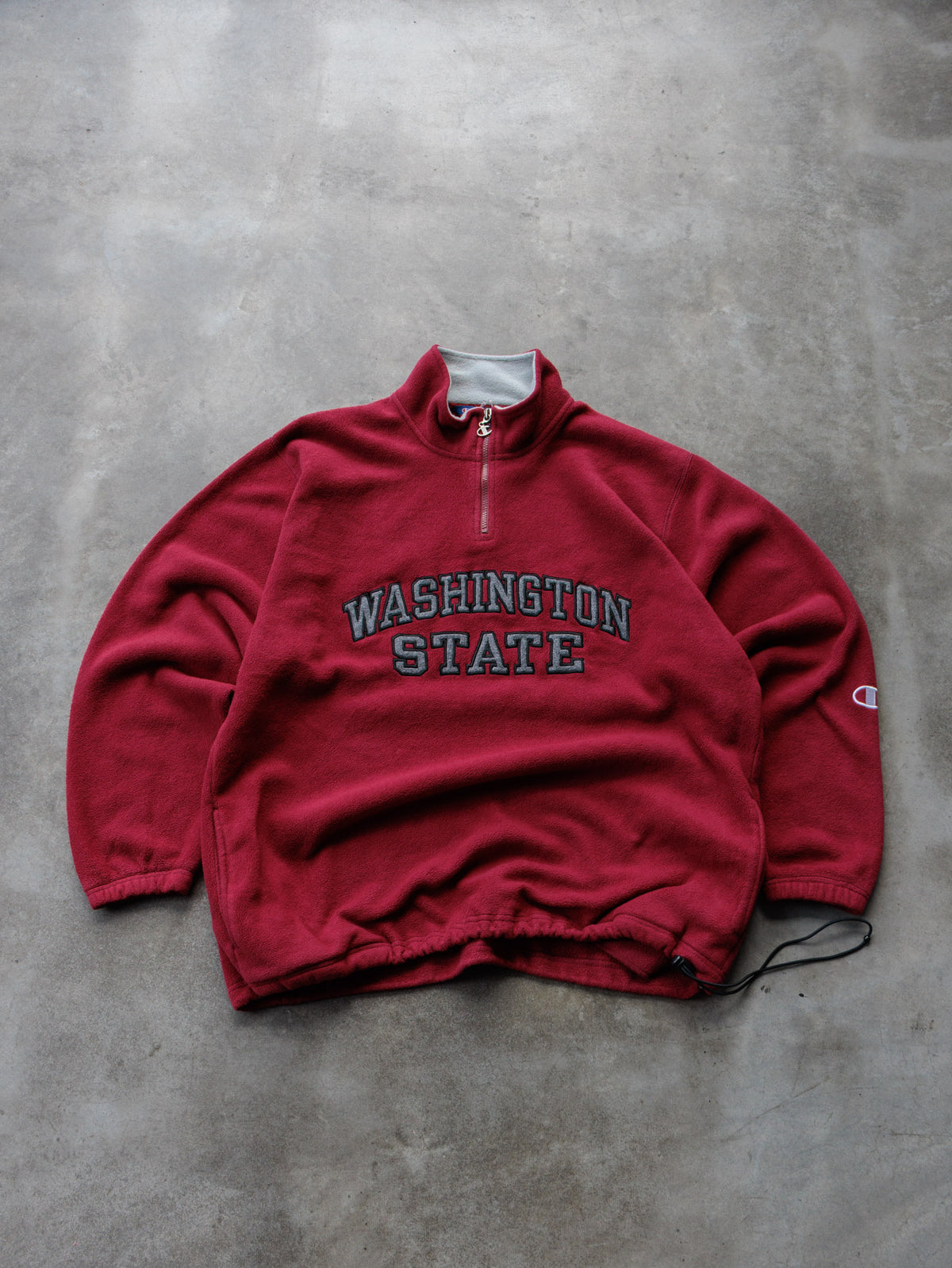 Vintage 90s Red Champion Washington State Fleece Quarter Zip (-)