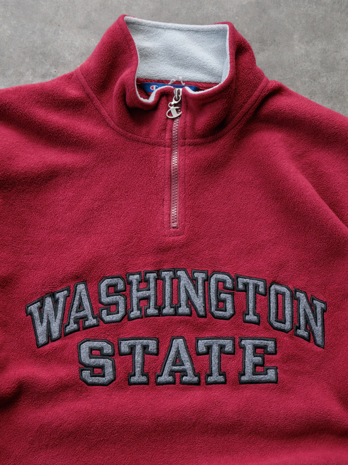 Vintage 90s Red Champion Washington State Fleece Quarter Zip (-)