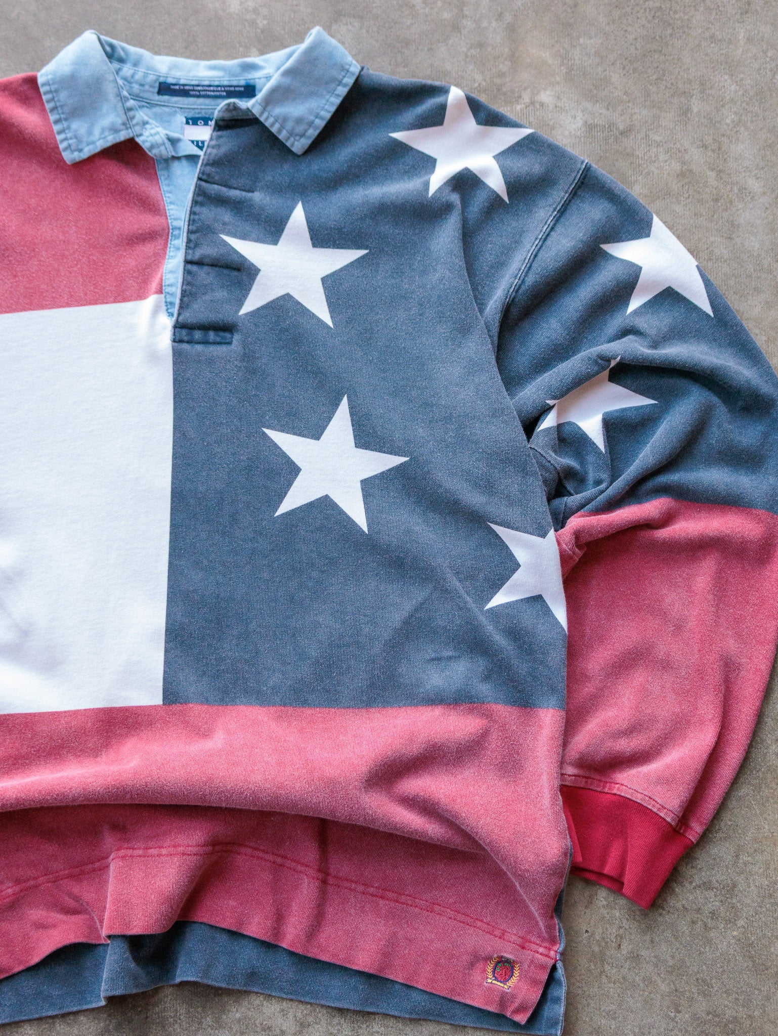 Vintage 90s Tommy Hilfiger Stars & Stripes Rugby Shirt (M)