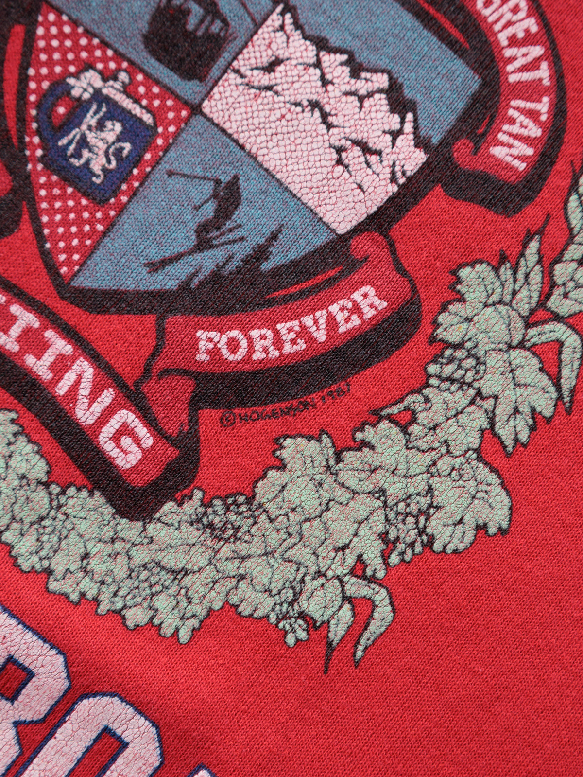 Vintage 90s Red University Steamboat Skiing Sweatshirt (XL)