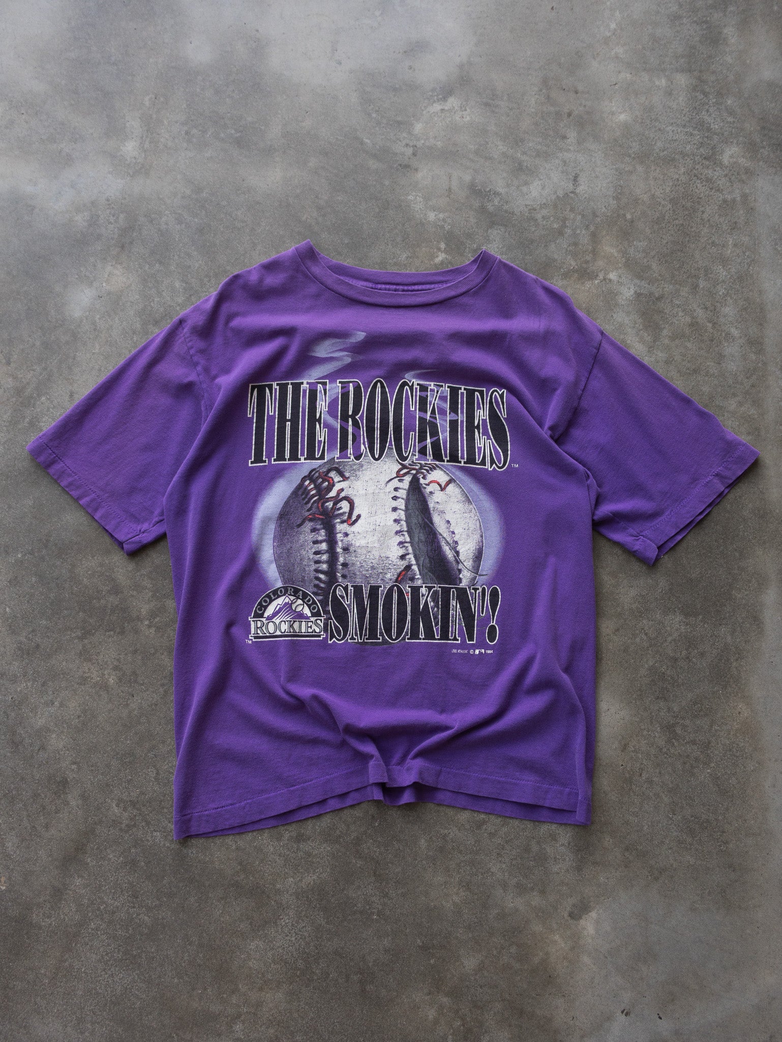 Vintage 1994 Purple Colorado Rockies Smokin' Tee (L)