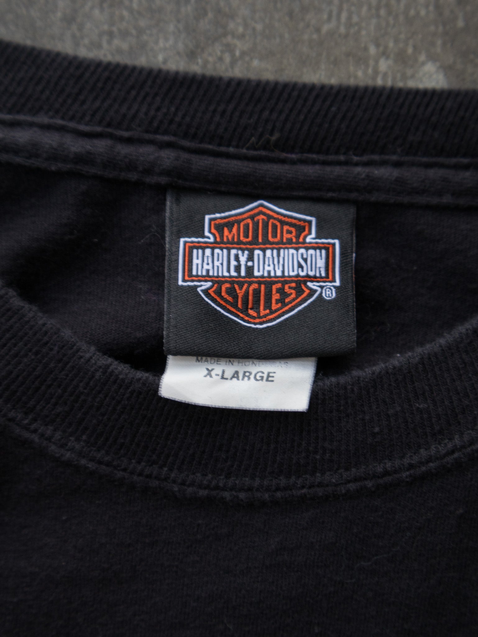 Vintage 2011 Black Chester's Reno Harley-Davidson Skeleton Tee (XL)