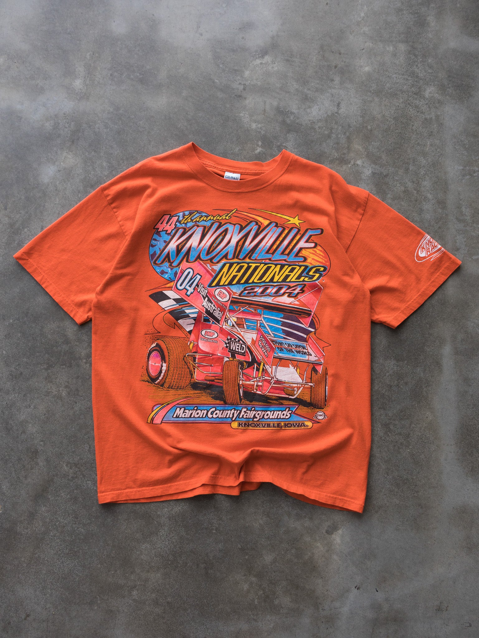 Vintage 2004 Orange Knoxville Nationals Racing Tee (XL)