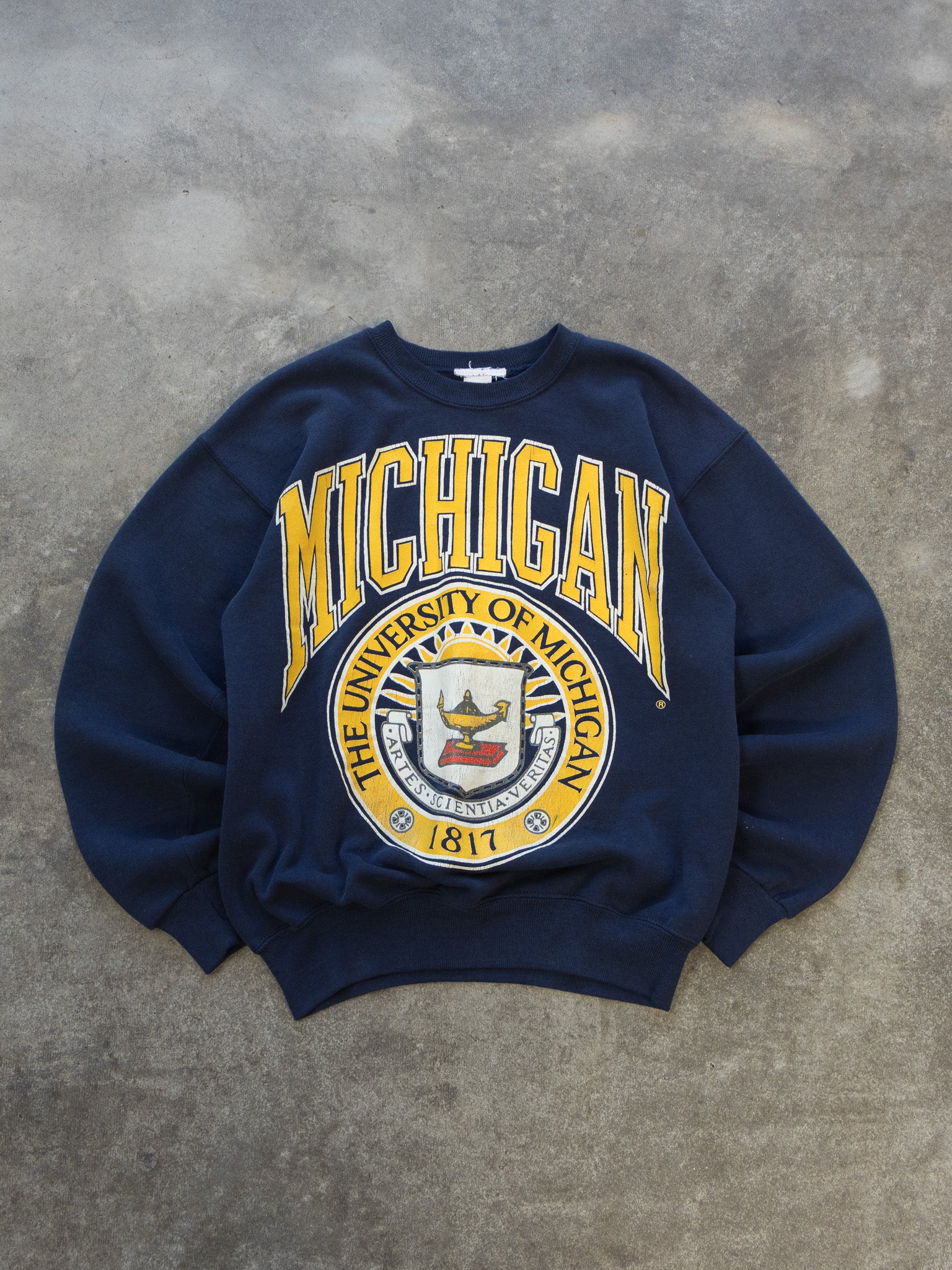 Vintage Navy University of Michigan Sweatshirt (S)
