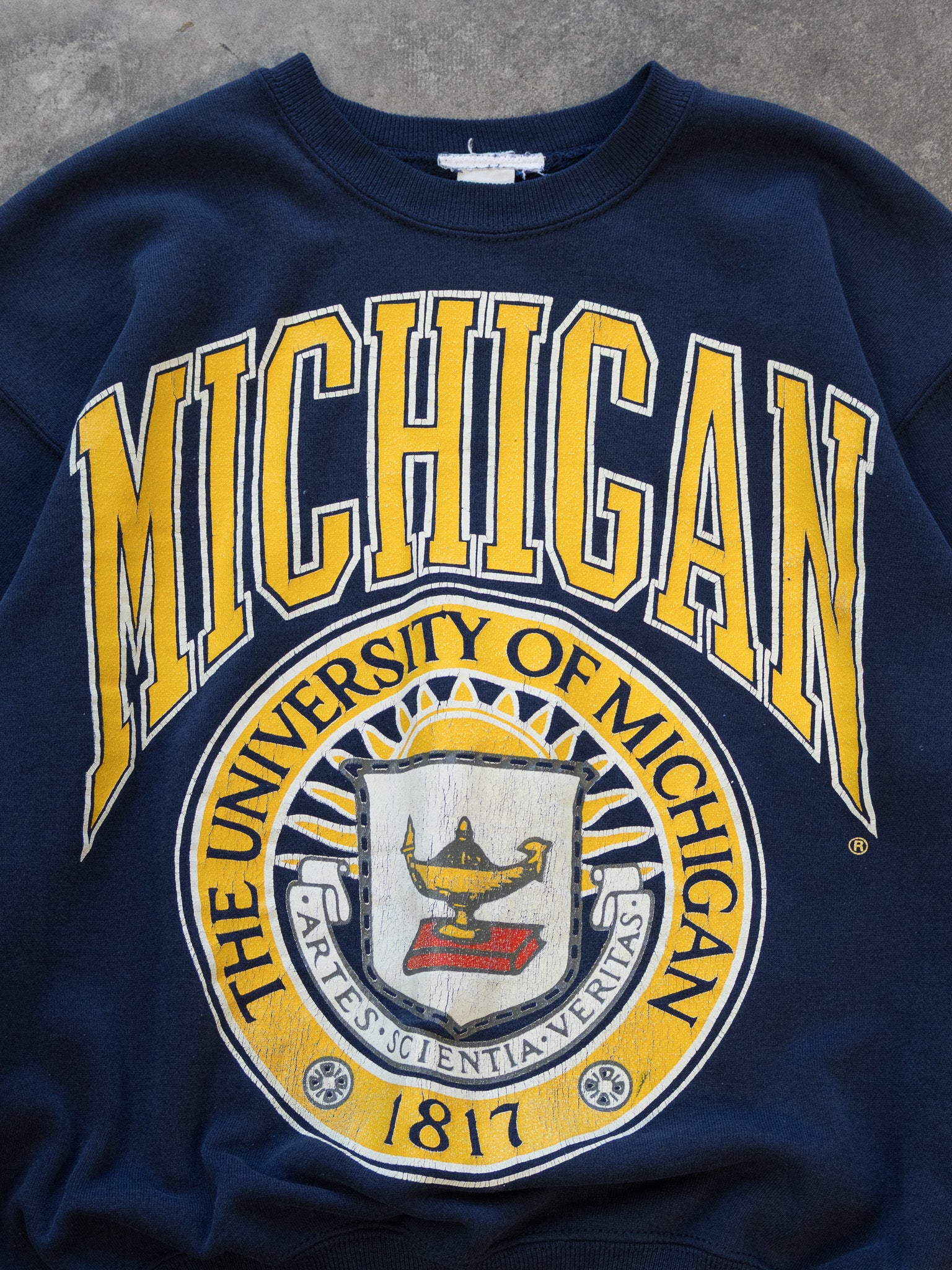 Vintage Navy University of Michigan Sweatshirt (S)