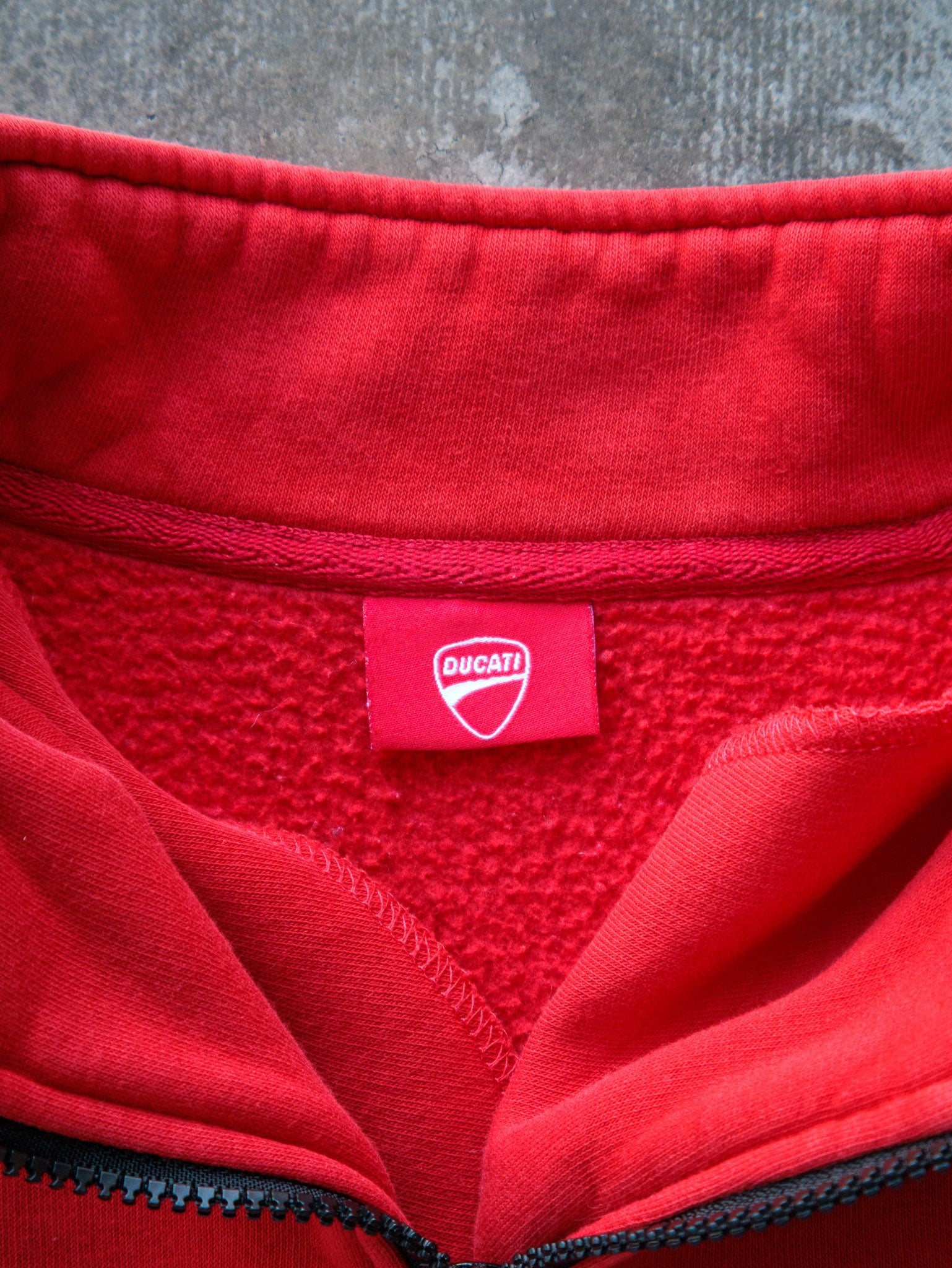 Vintage Red Ducati Quarter Zip Sweatshirt (L)