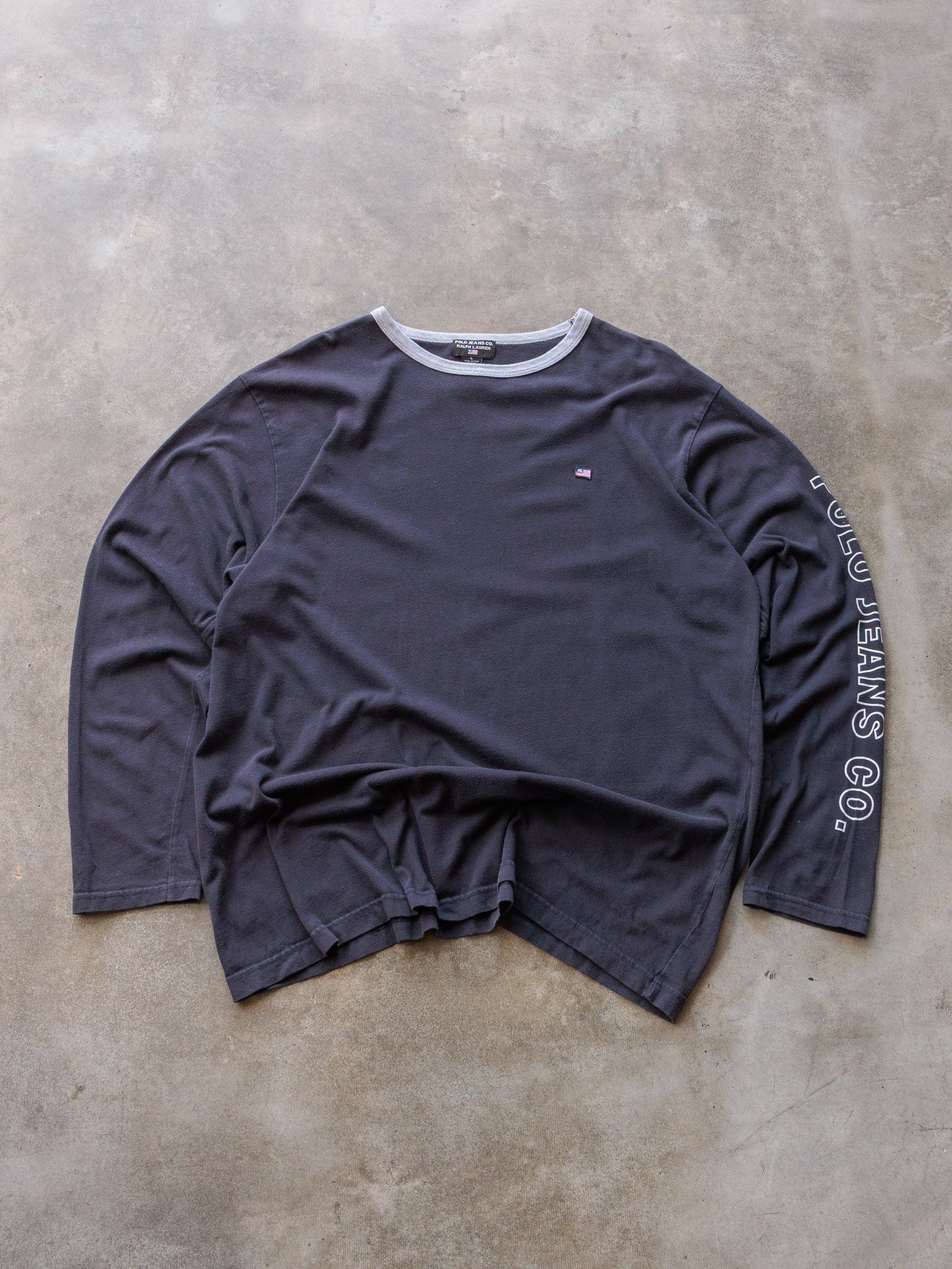Vintage 90s Navy Polo Ralph Lauren Long Sleeve (L)