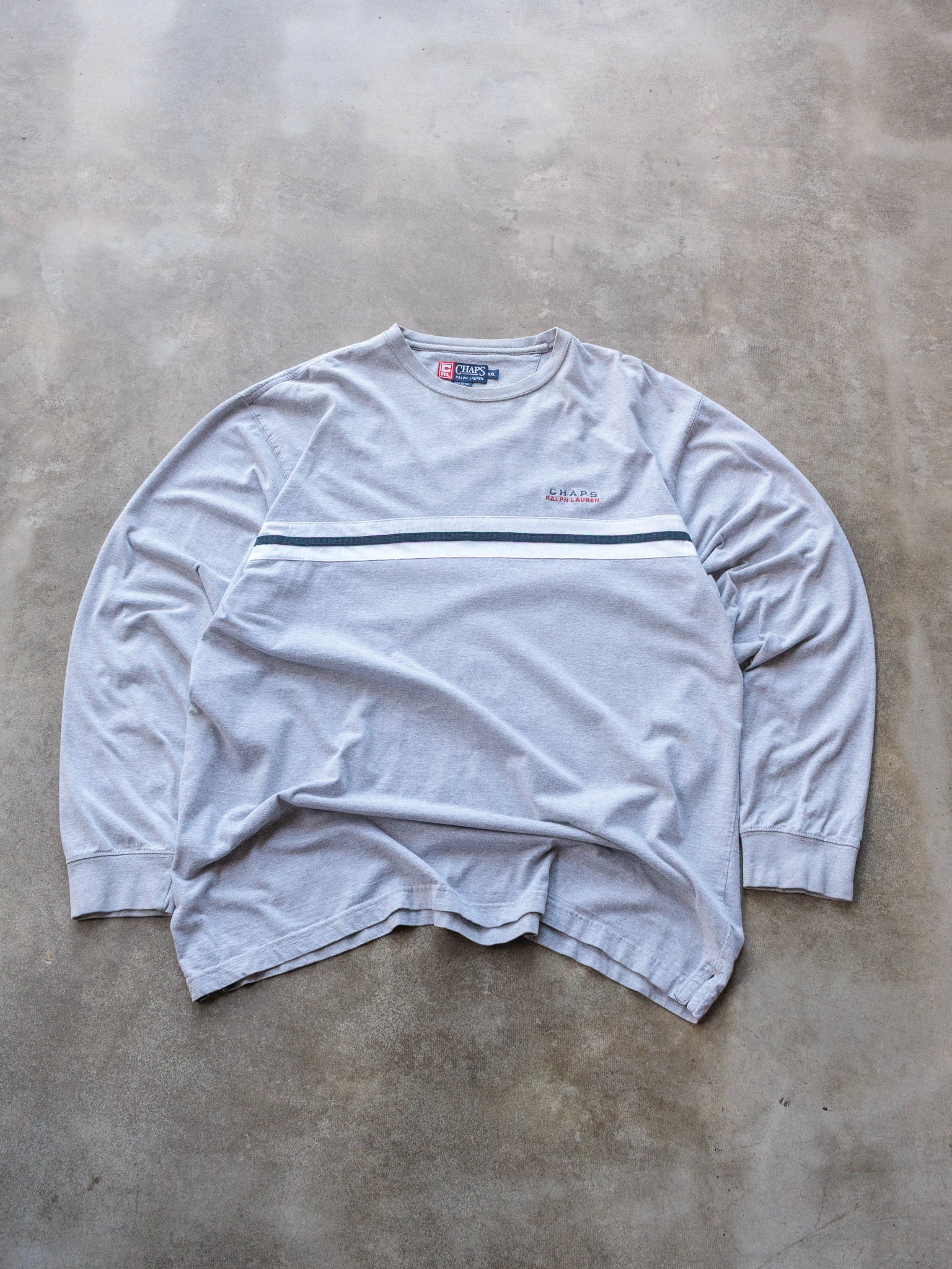 Vintage 90s Grey Chaps Ralph Lauren Long Sleeve (2XL)