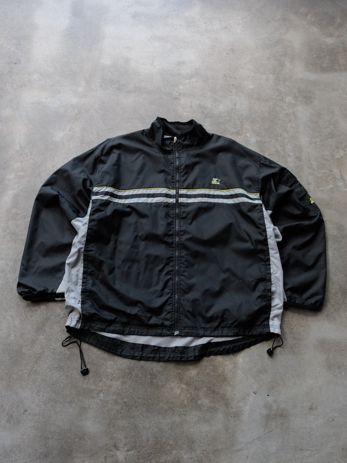 Vintage 00s Black Starter Colourblock Windbreaker (XL)
