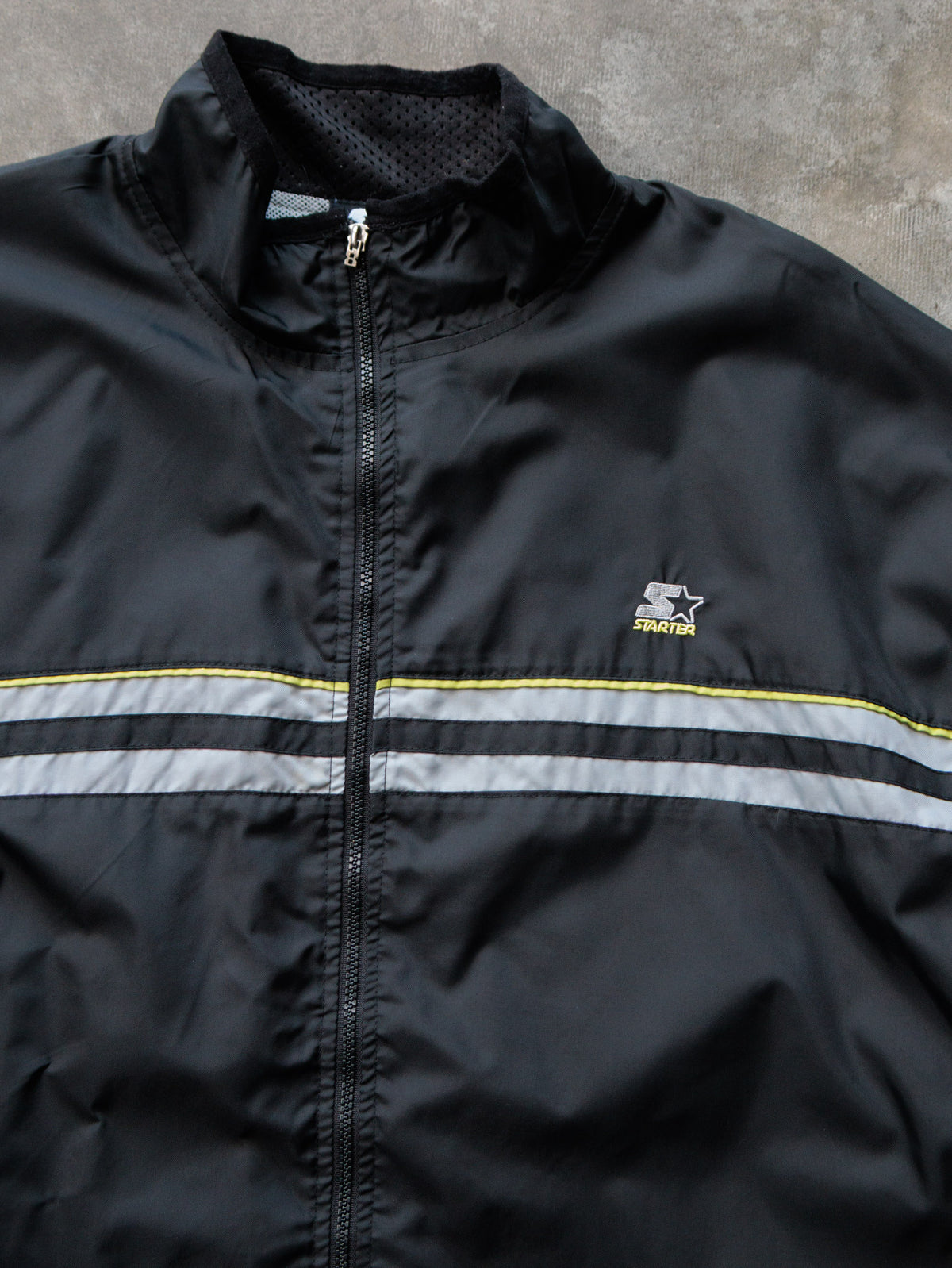 Vintage 00s Black Starter Colourblock Windbreaker (XL)