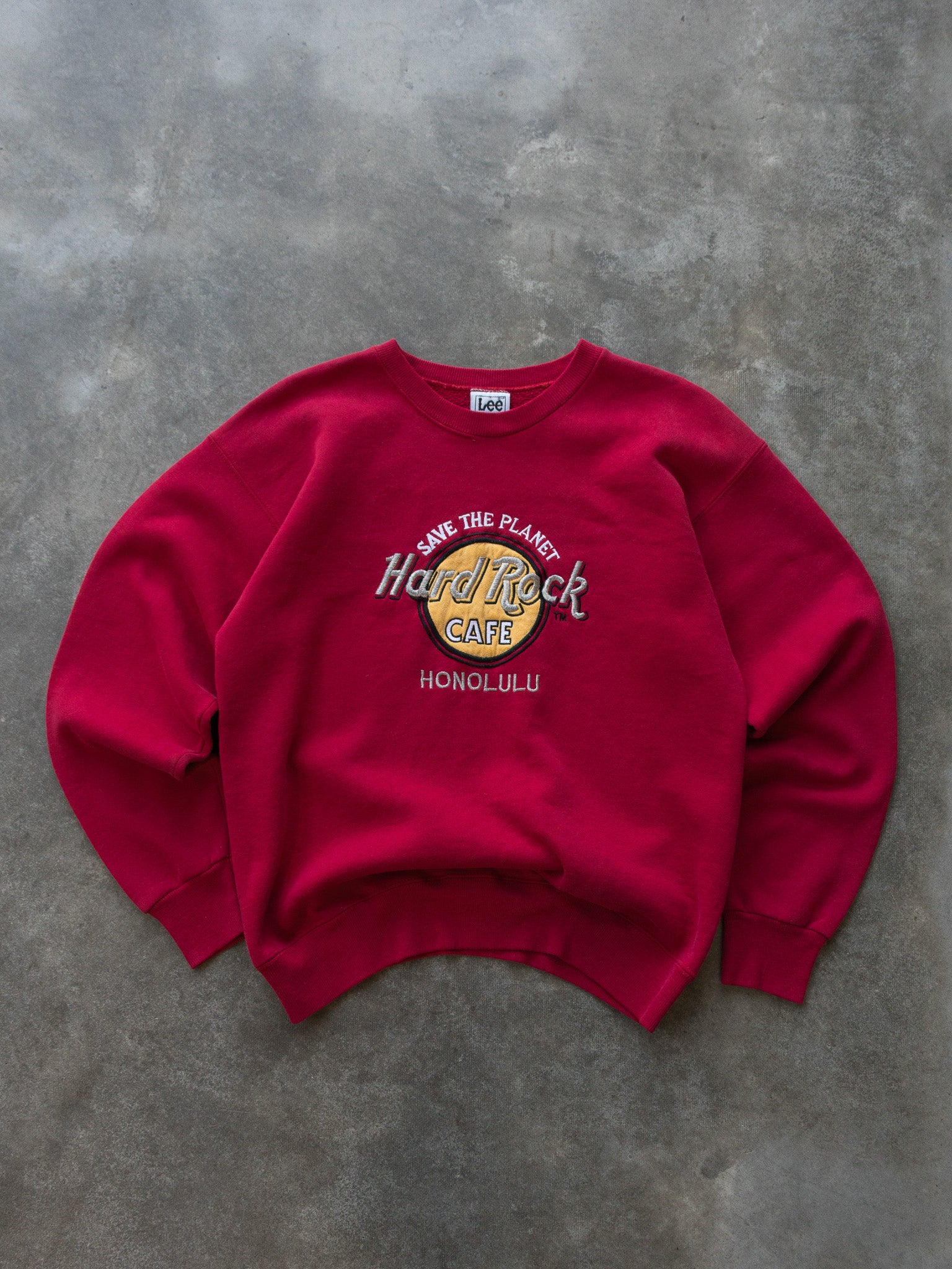 Vintage 90s Red Hard Rock Cafe Honolulu Sweatshirt (M)