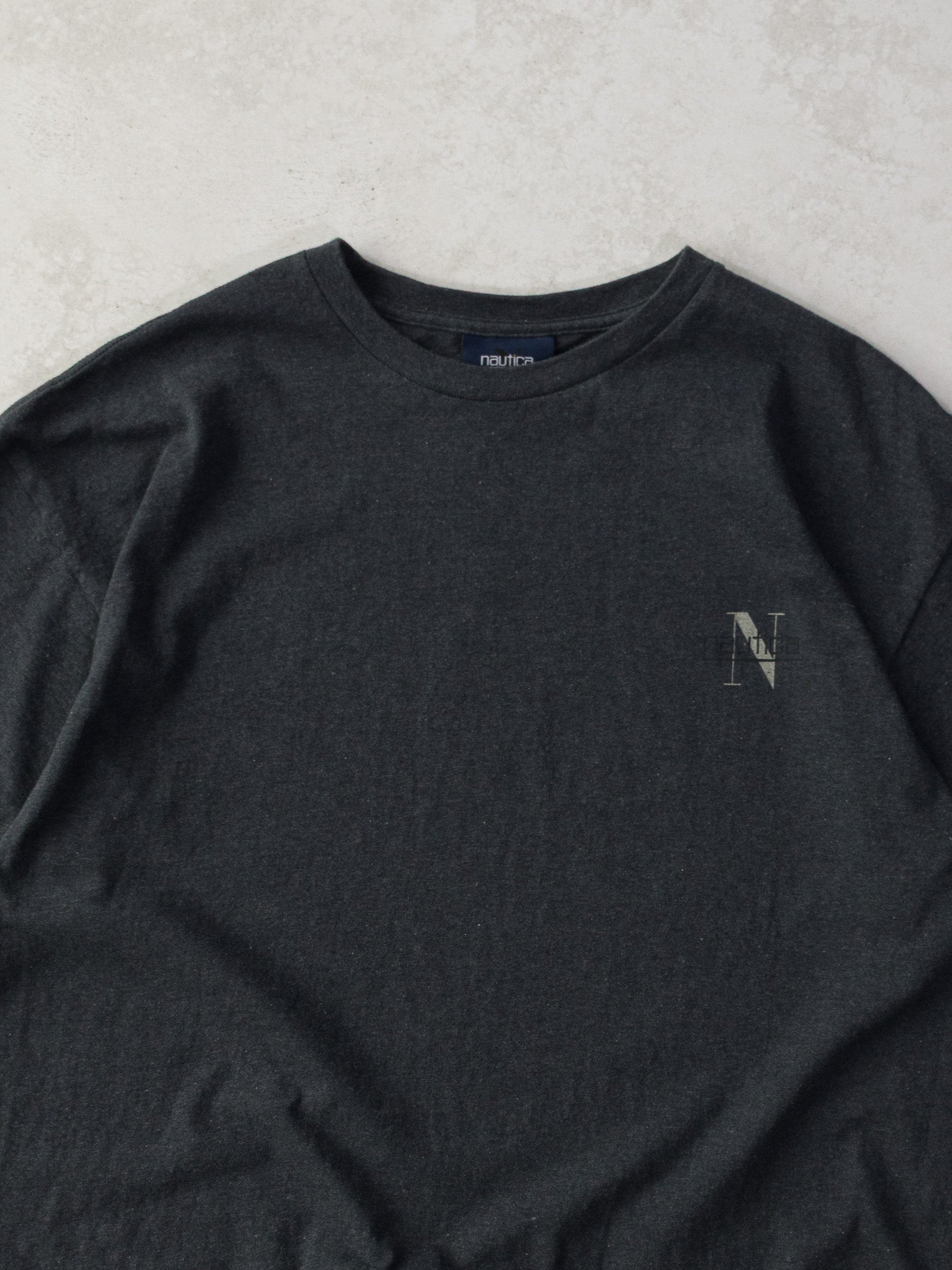 Vintage '90s Nautica Dark Navy Logo Tee (XL)