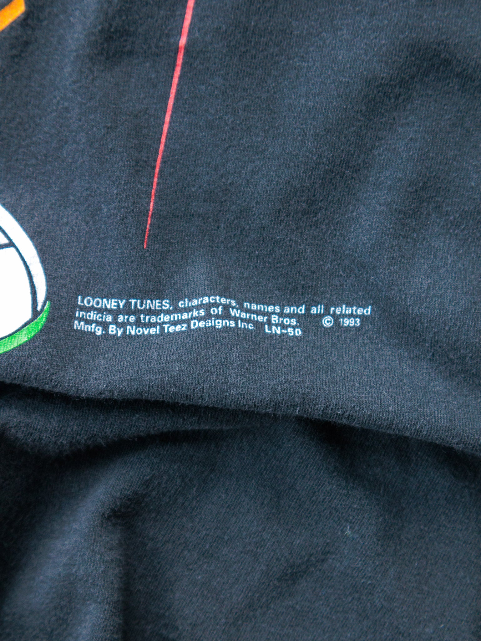 Vintage 1993 Faded Black Looney Tunes Marvin the Martian Tee (XL)