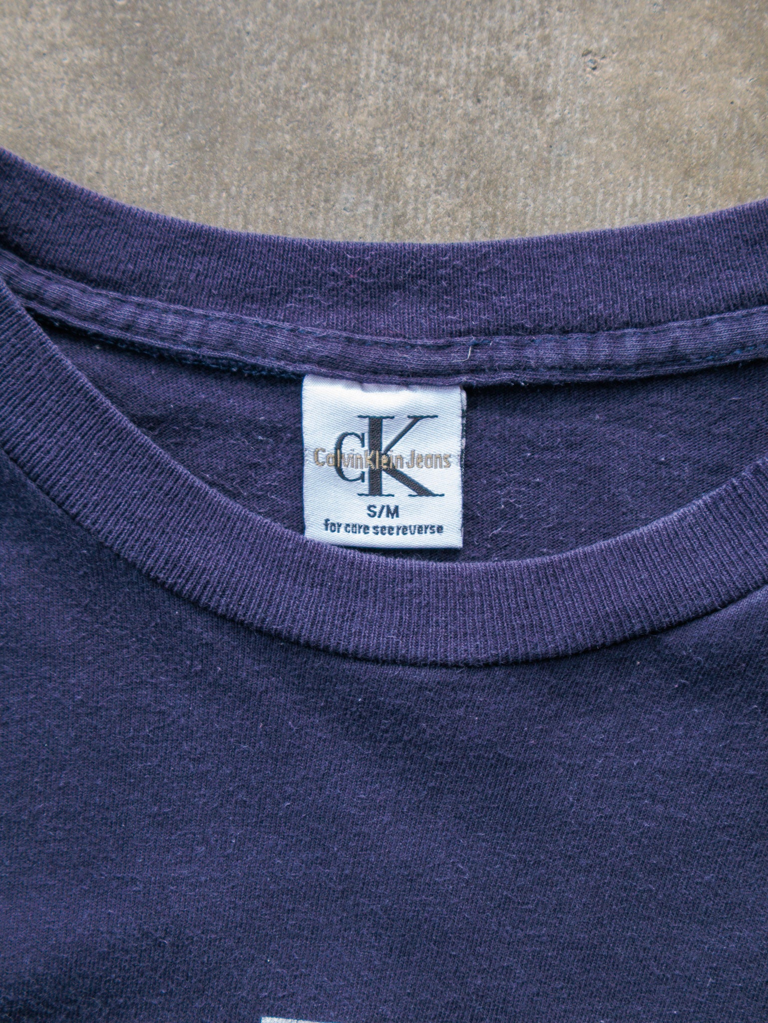 Vintage 90s Navy Calvin Klein Jeans Spell Out Tee (S/M)