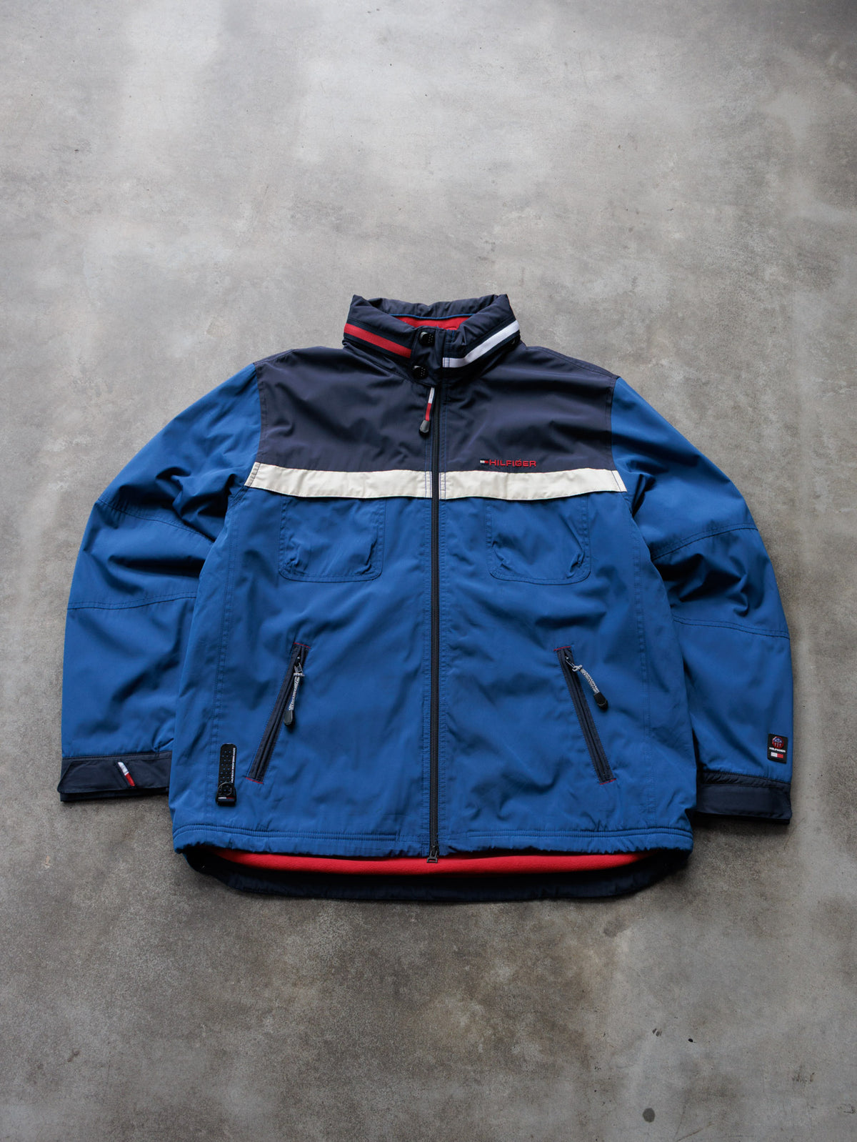 Vintage 00s Blue Tommy Hilfiger Colourblock Jacket (L)