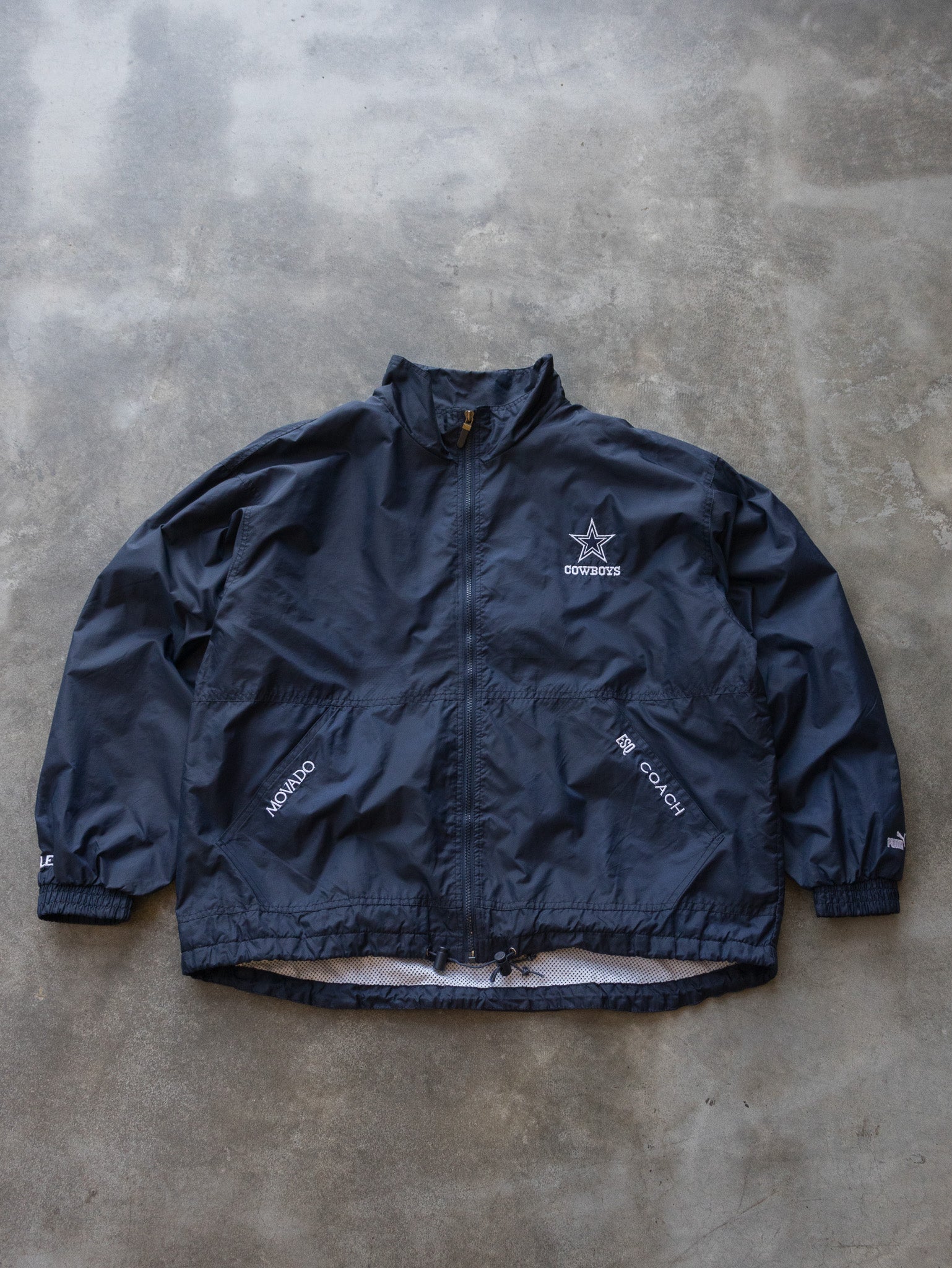 Vintage 90s Navy Puma Dallas Cowboys Coach Windbreaker (XL)
