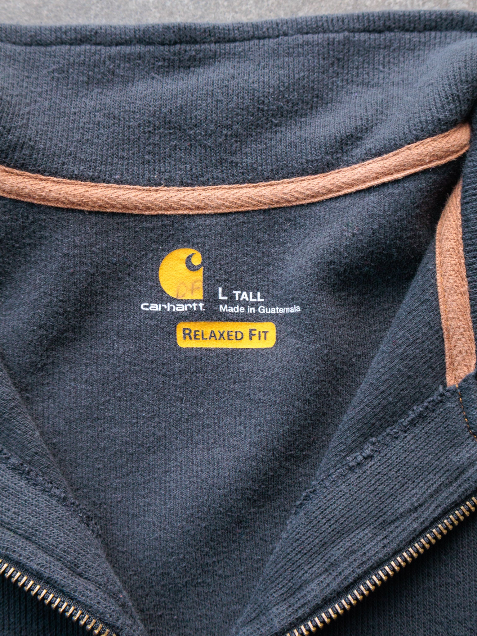 Vintage Black Carhartt Quarter Zip Sweatshirt (L)