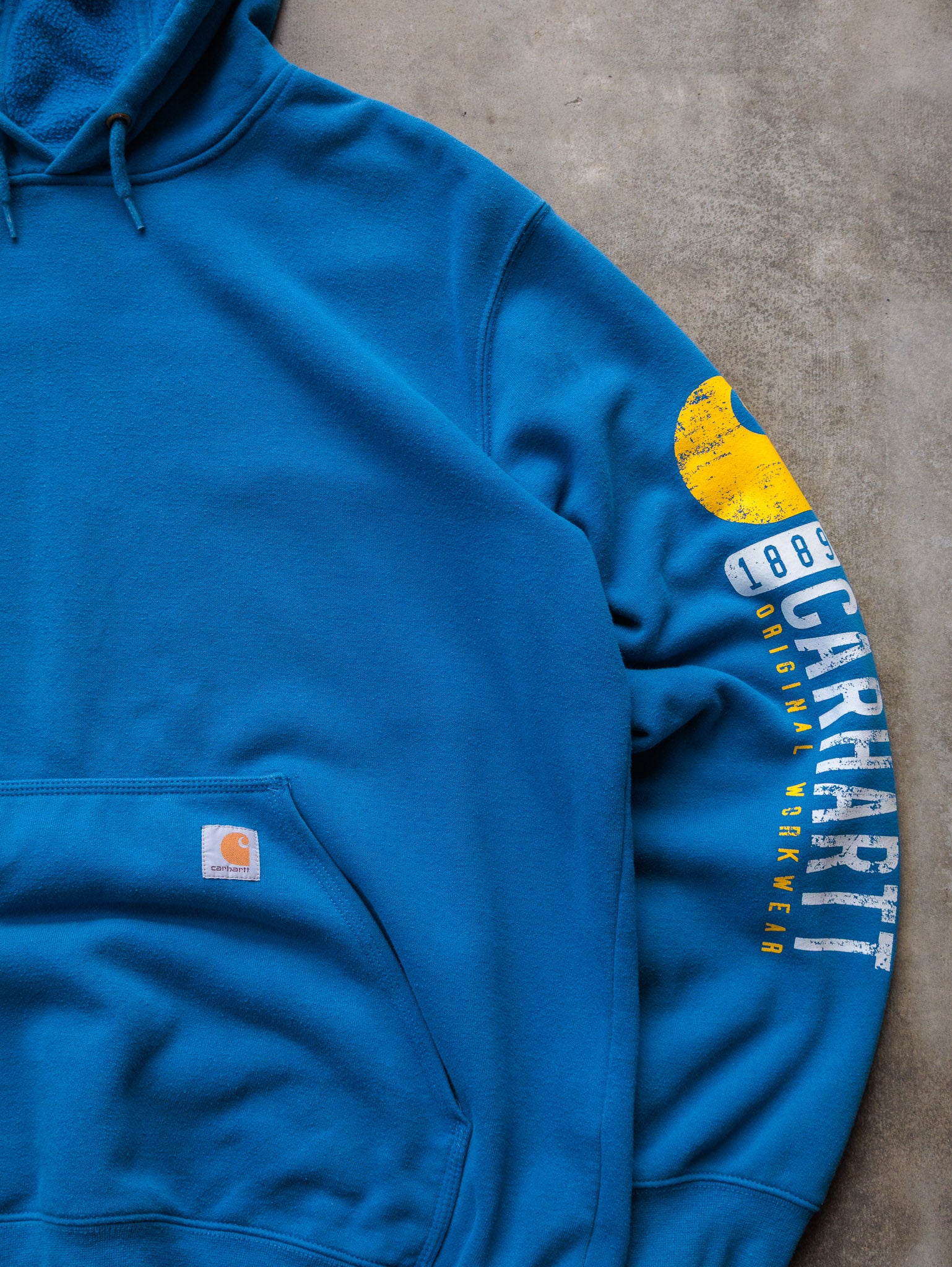 Vintage Blue Carhartt Hoodie (XL)