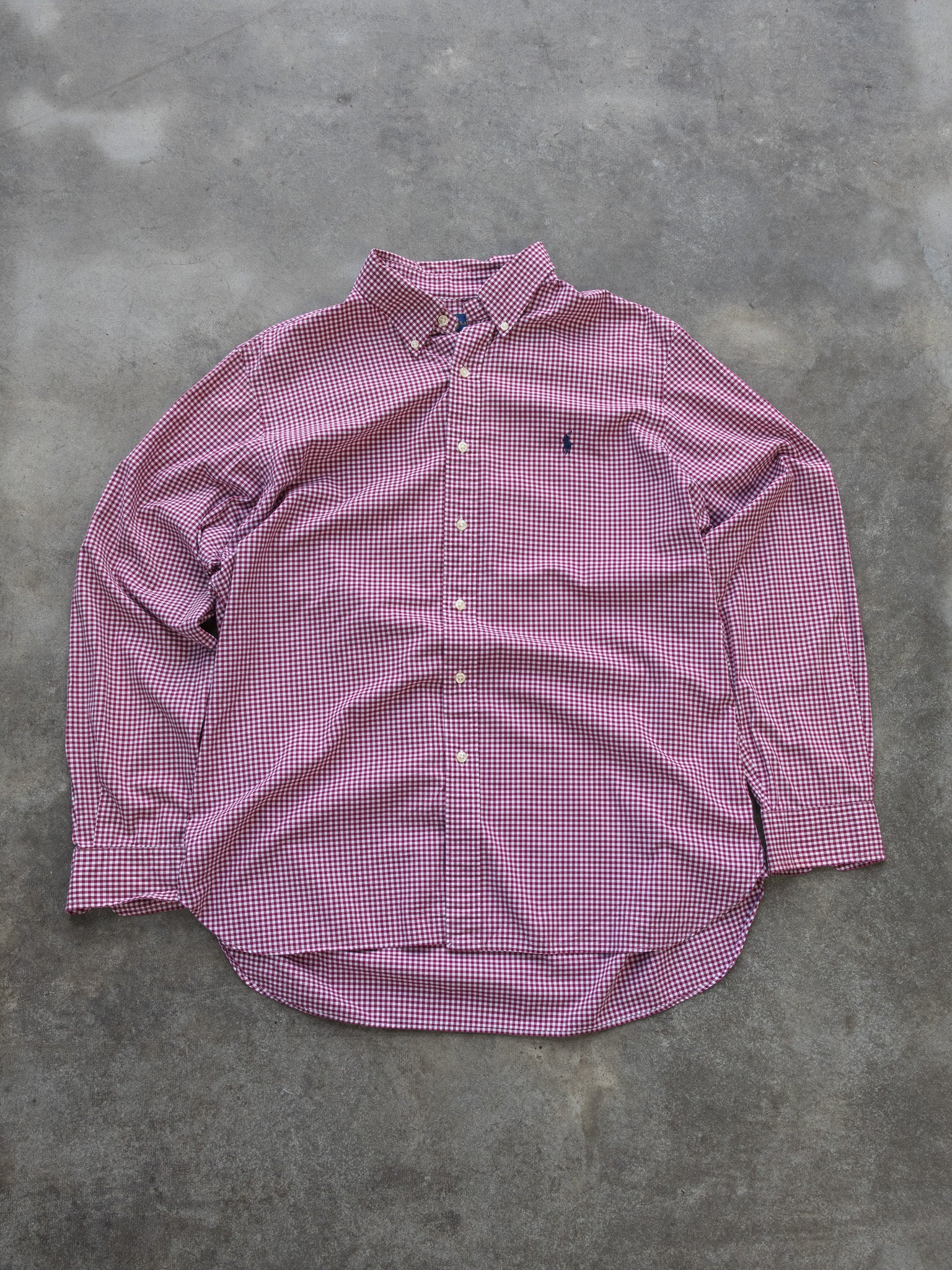 Vintage Red and White Gingham Ralph Lauren Shirt (L)