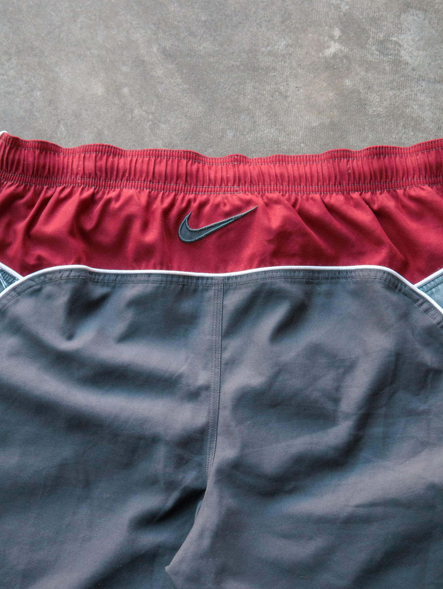 Vintage Grey & Red Nike Swim Shorts (L)