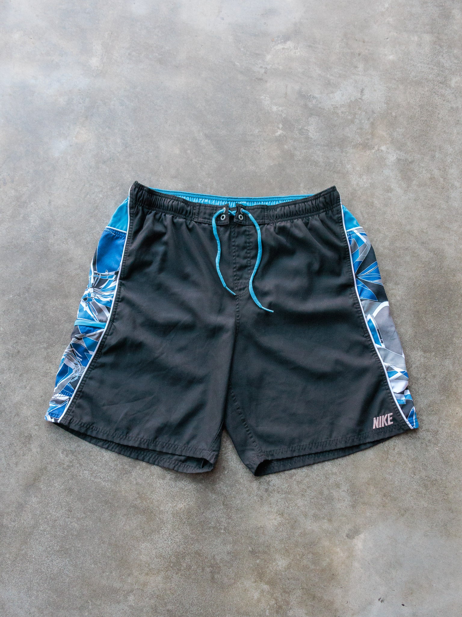 Vintage Black & Blue Nike Swim Shorts (XL)