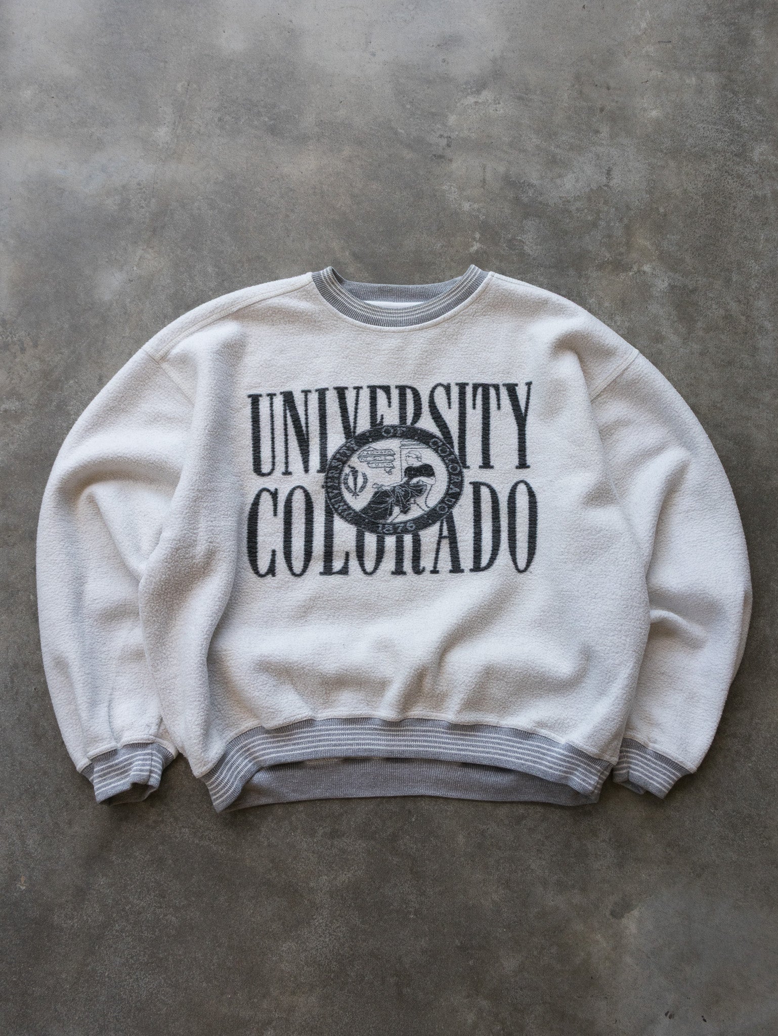 Vintage 90s Grey University of Colorado Fleece Sweatshirt (XL)