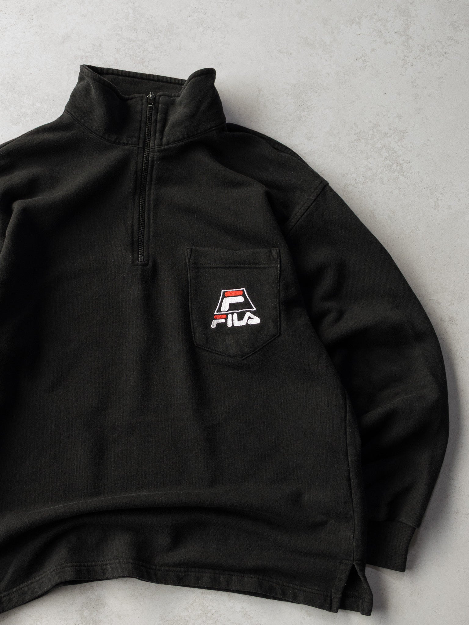 Vintage Fila Quarter Zip Pocket Sweatshirt (XL)