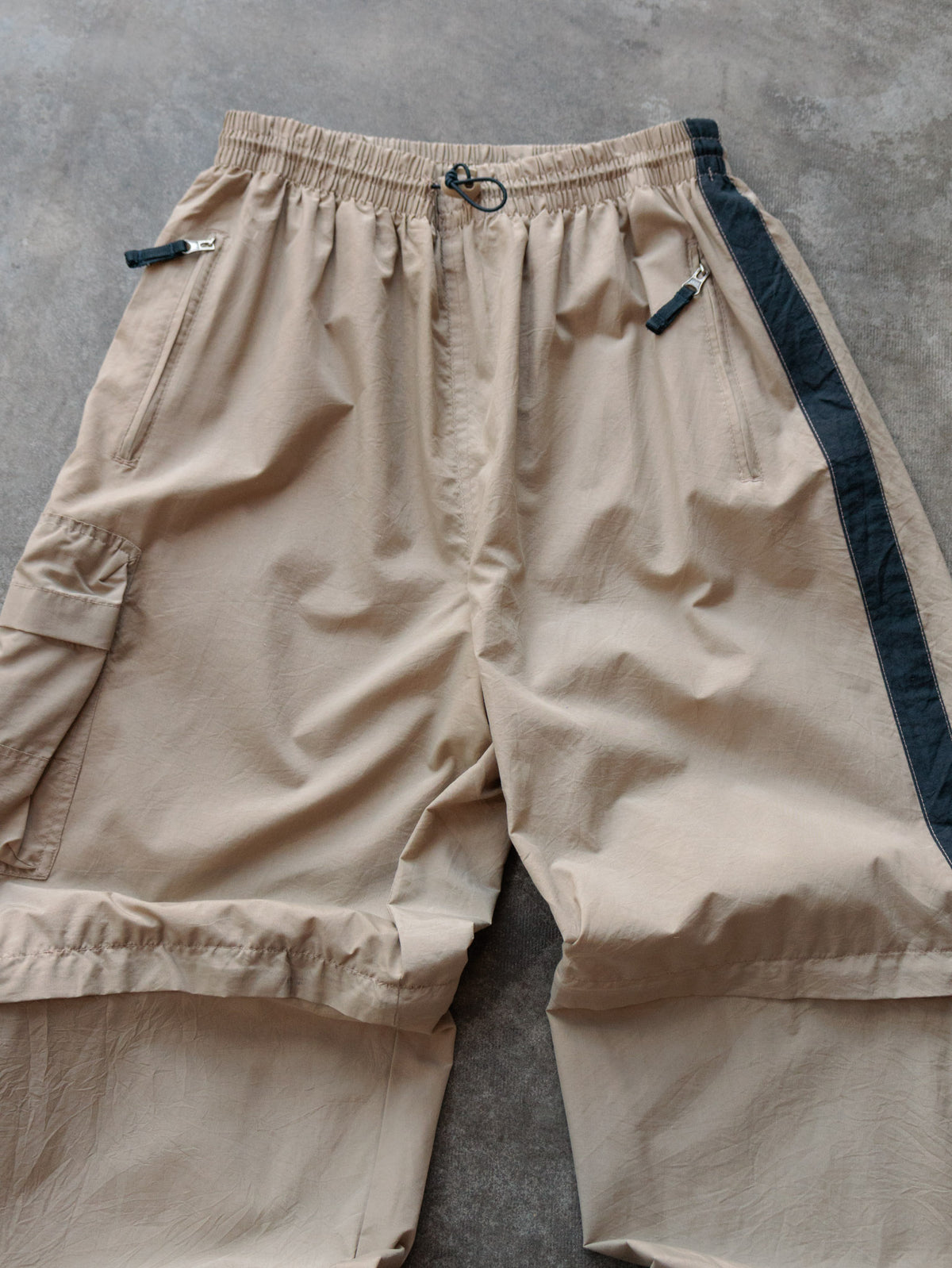 Vintage Beige Convertible Cargo Track Pants (M)