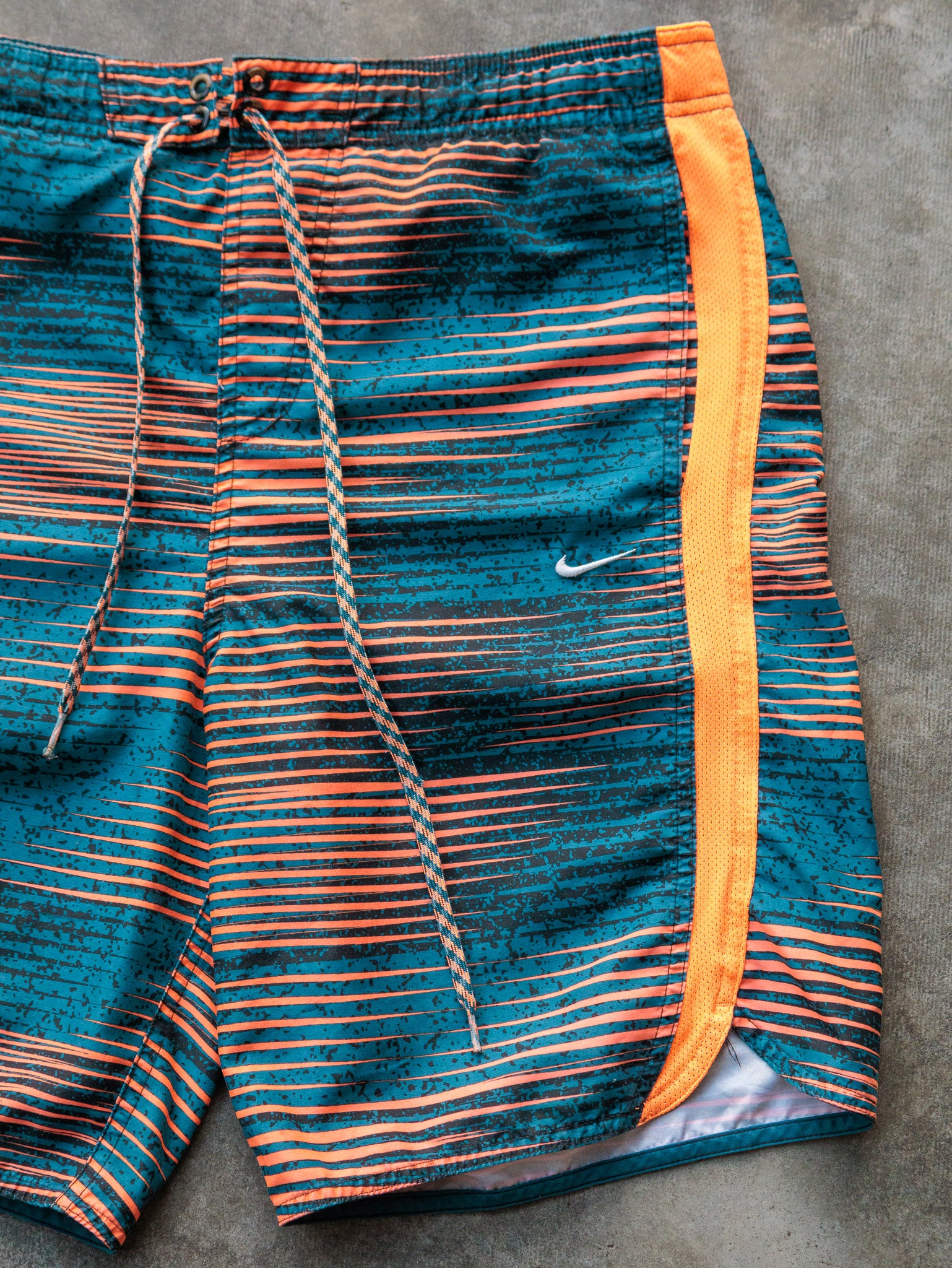 Vintage Teal & Orange Nike Swim Shorts (S)