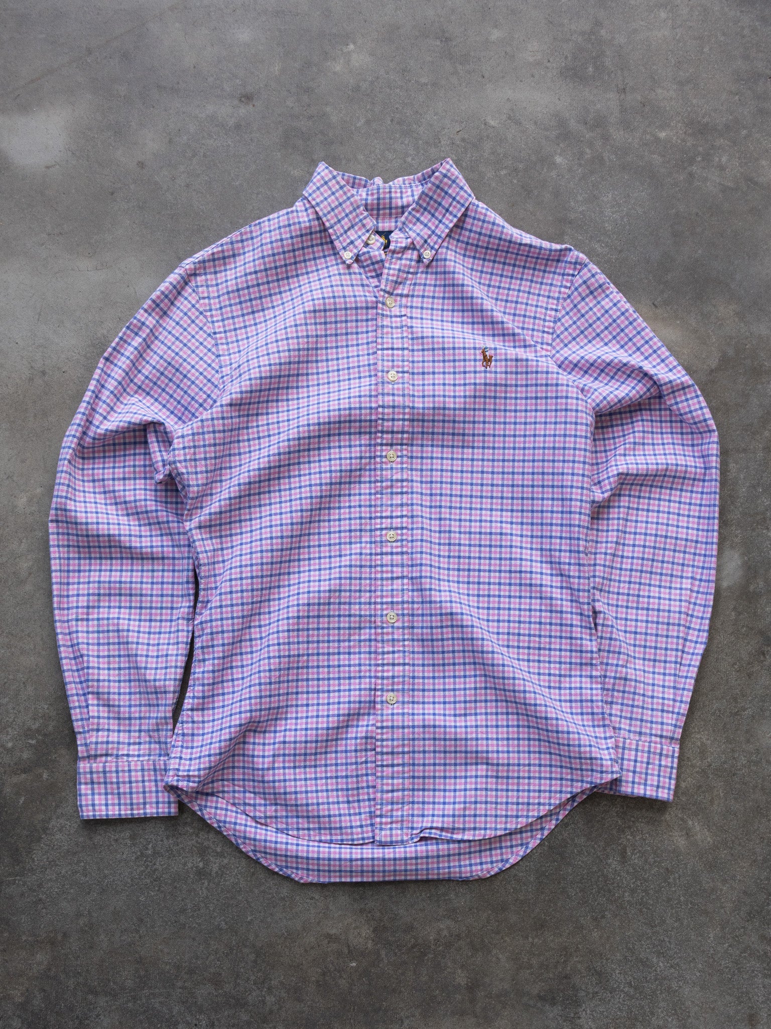 Vintage Pink and Blue Check Ralph Lauren Shirt (S)