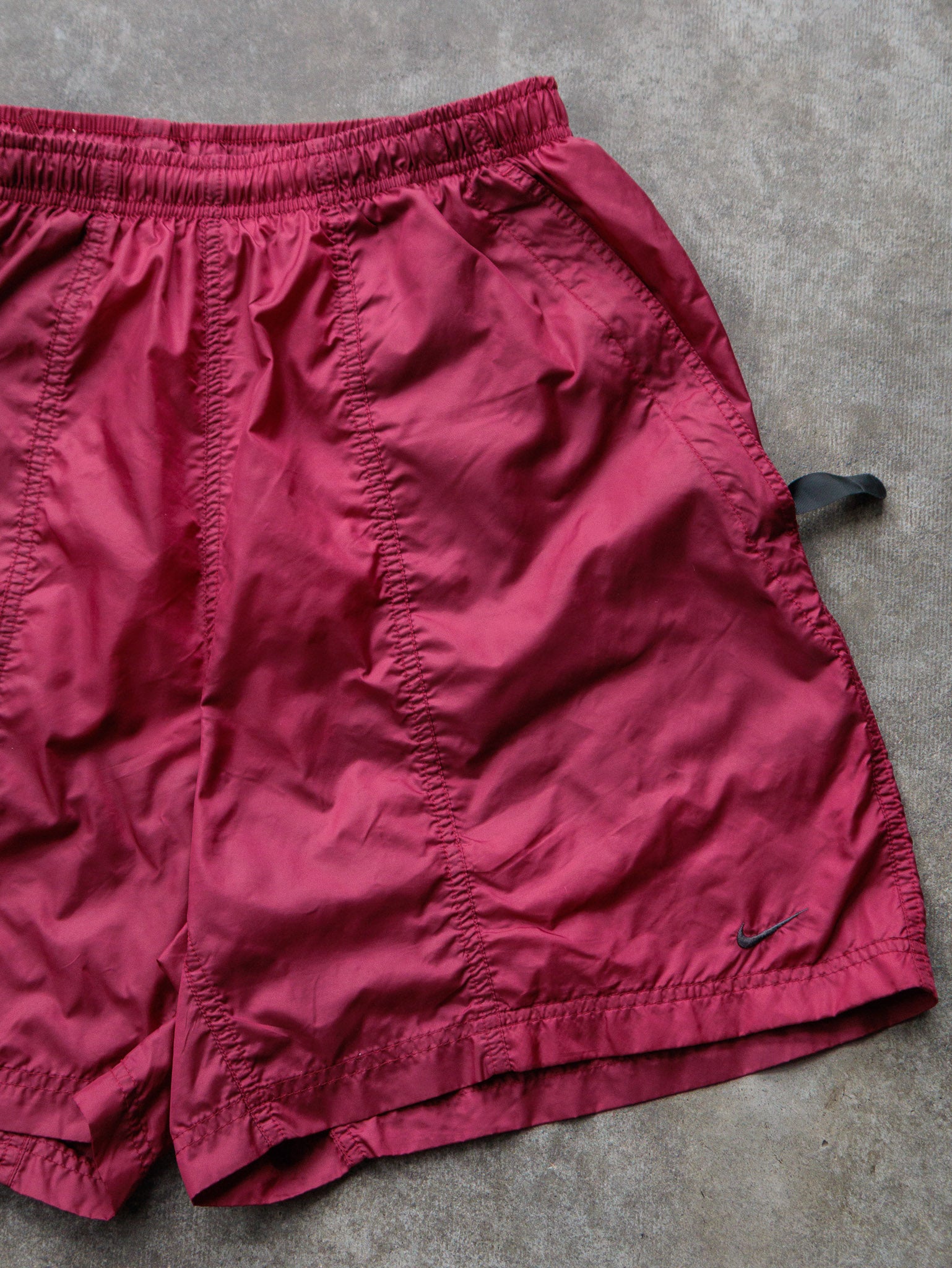 Vintage 00s Maroon Nike Swim Shorts (M)
