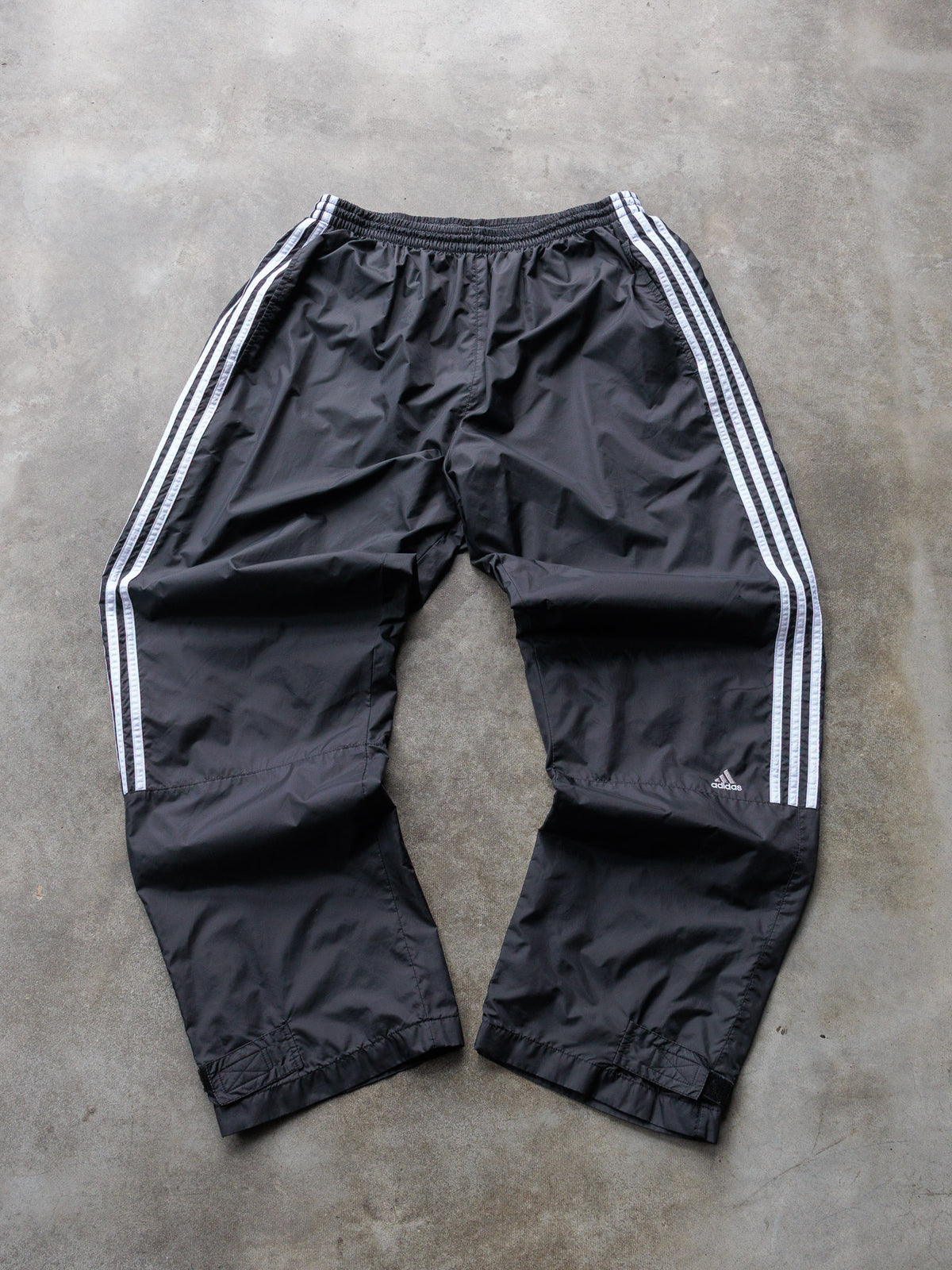 Vintage 00s Black Adidas 3 Stripe Track Pants (2XL)