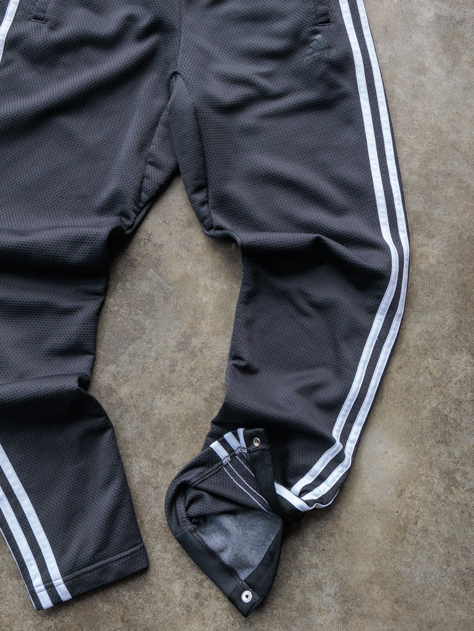 Grey Adidas 3 Stripe Mesh Track Pants (S)