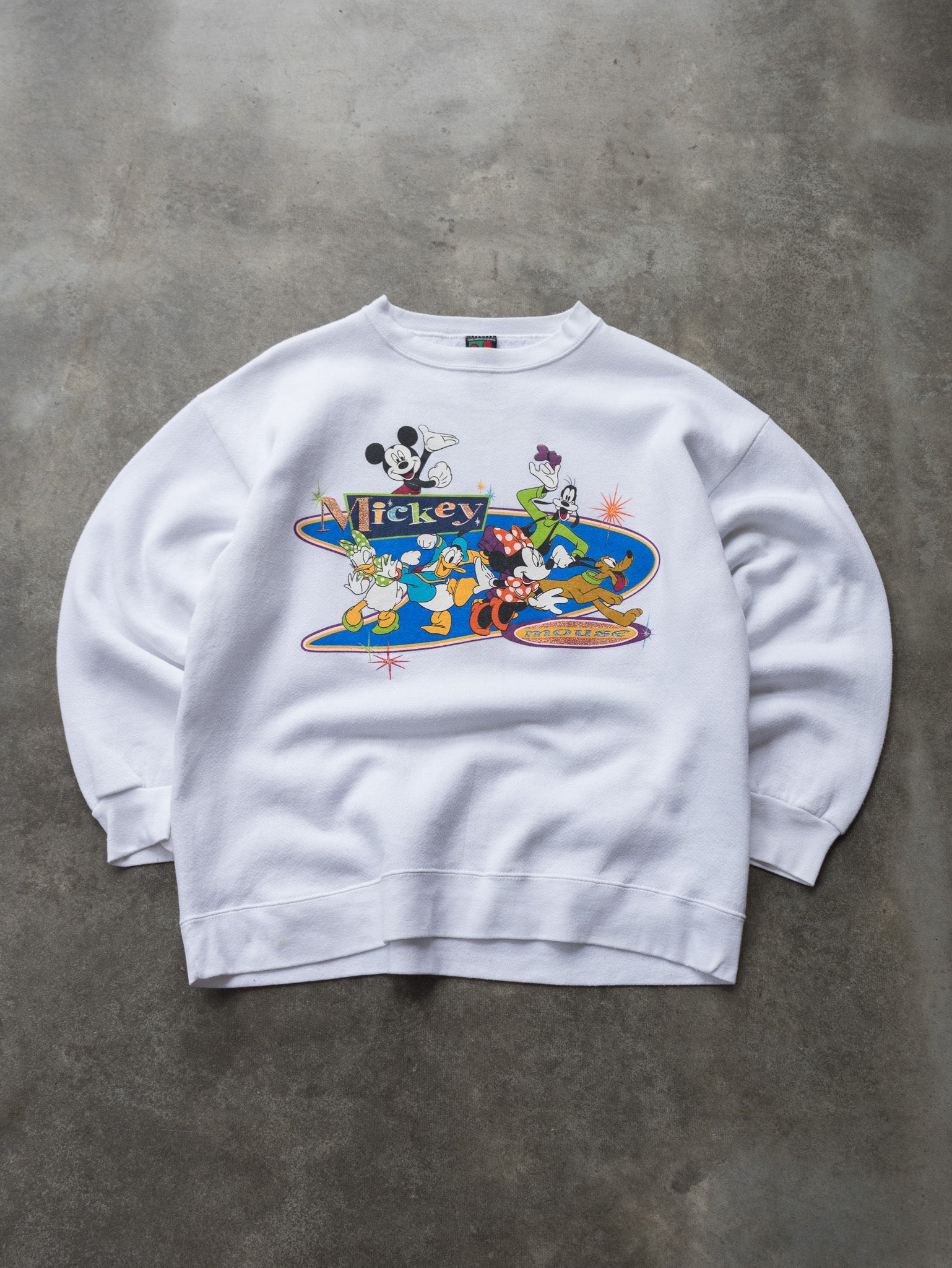 Vintage 90s White Mickey & Friends Sweatshirt (M)