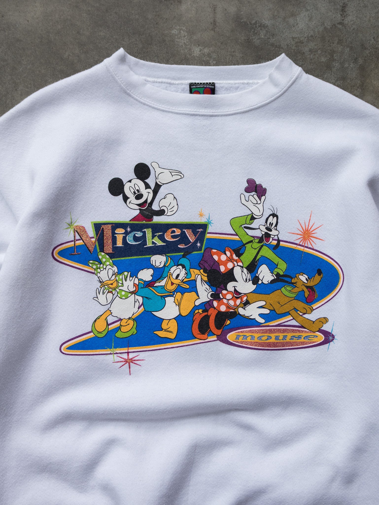 Vintage 90s White Mickey & Friends Sweatshirt (M)