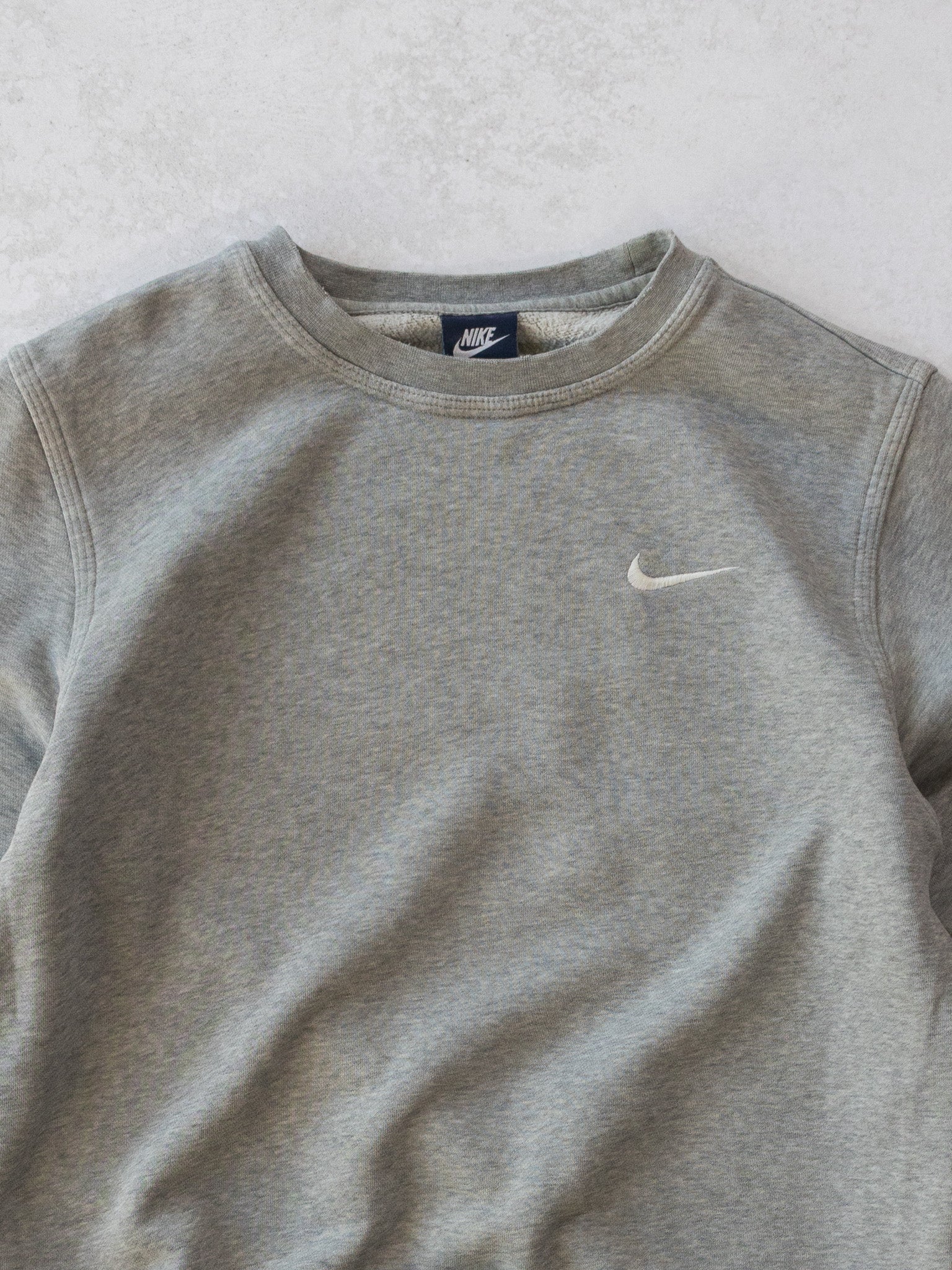 Vintage Nike Swoosh Grey Sweatshirt (M)