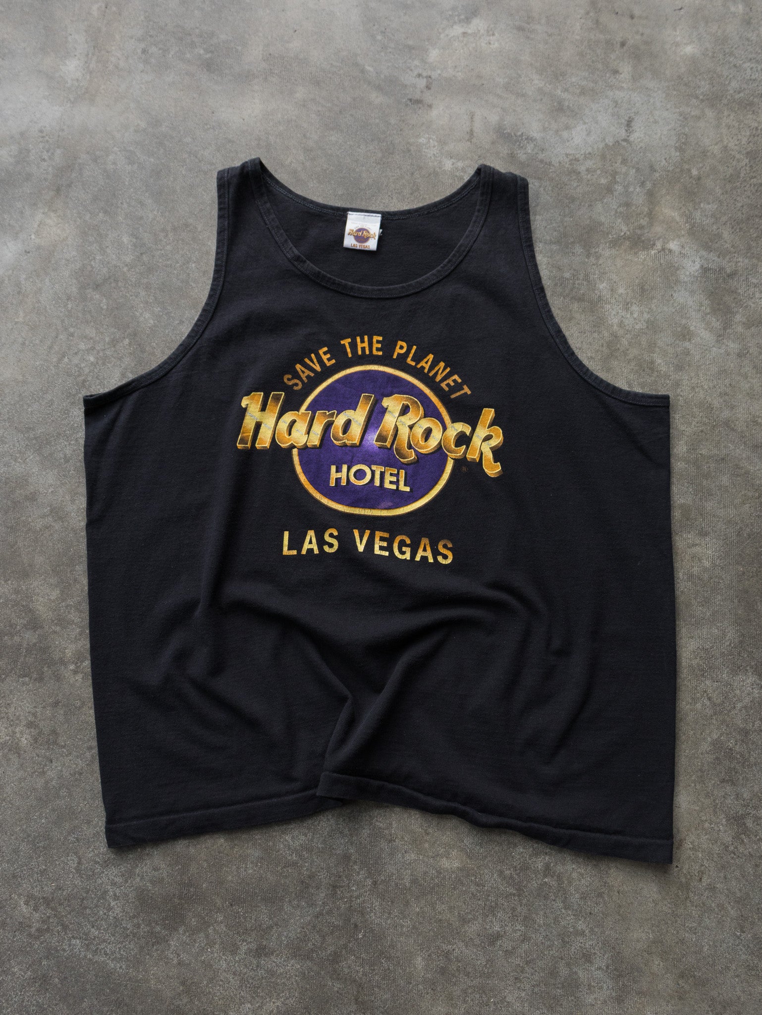 Vintage 90s Black Hard Rock Hotel Las Vegas Tank Top (XL)