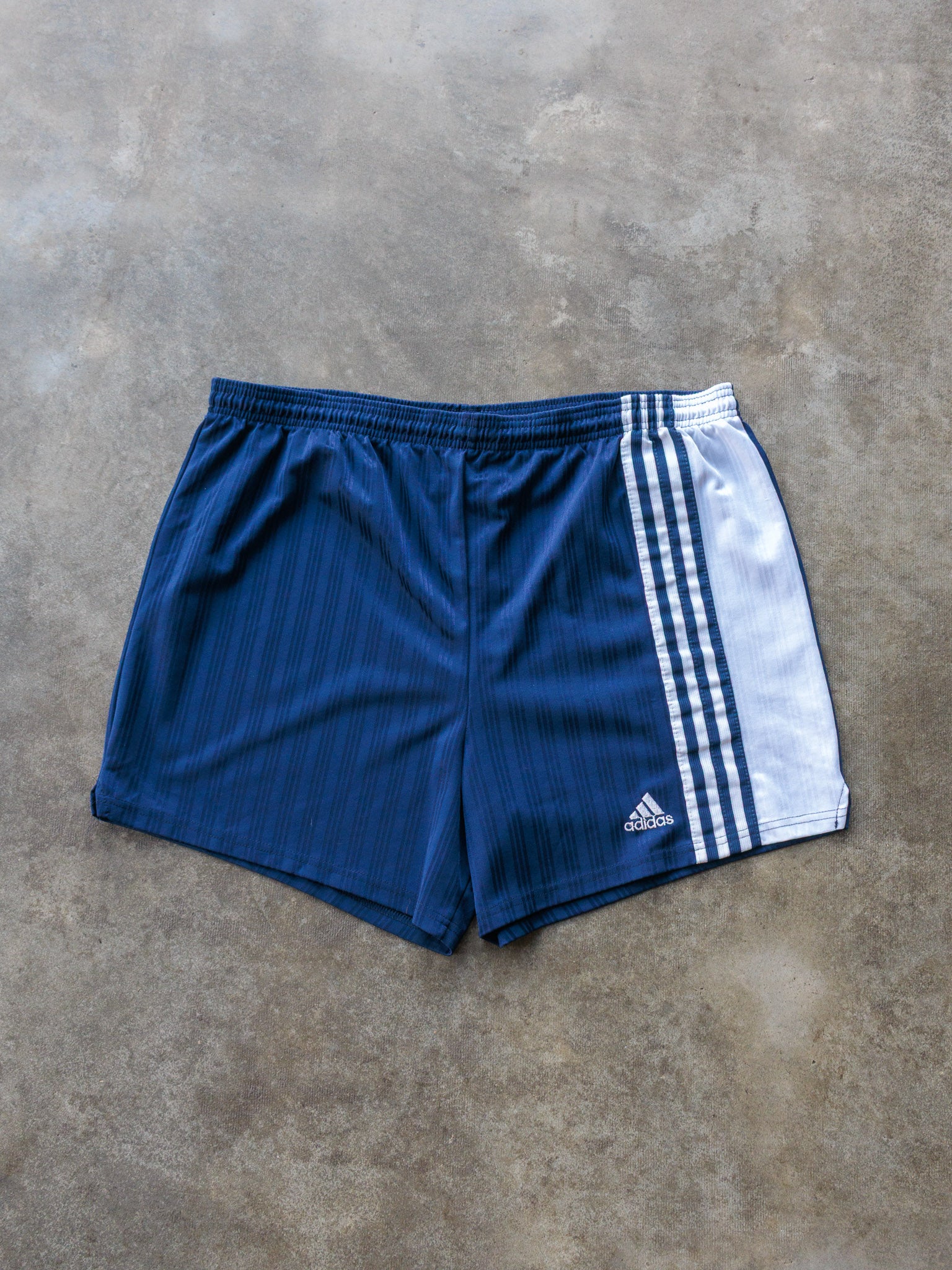 Vintage 90s Navy & White Adidas Shorts (L)