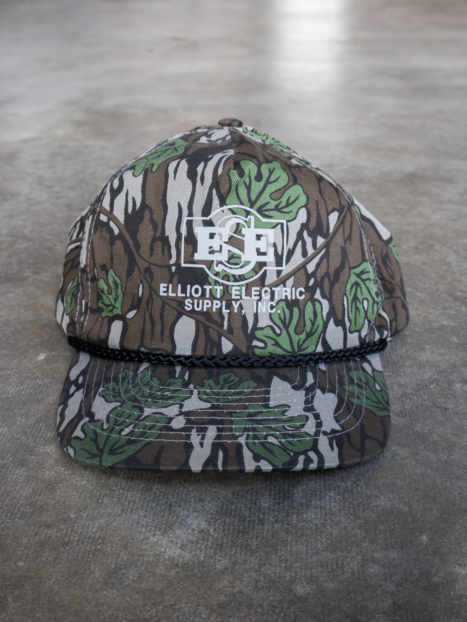 Vintage Real Tree Camo Elliott Electric Supply Trucker Hat