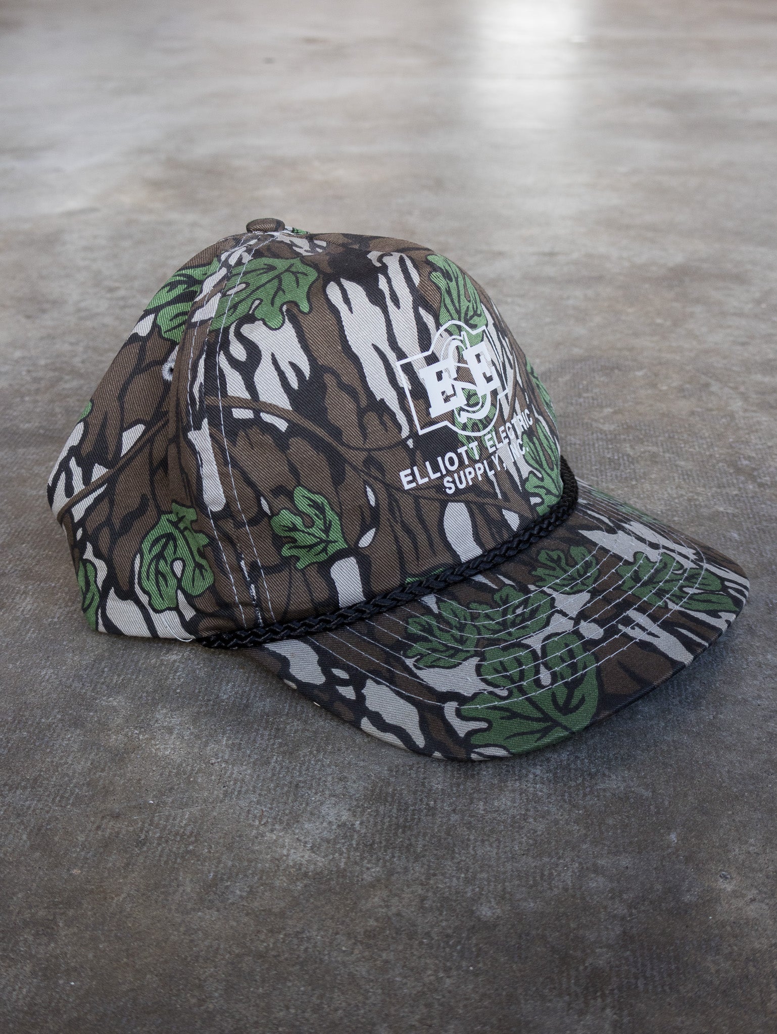 Vintage Real Tree Camo Elliott Electric Supply Trucker Hat