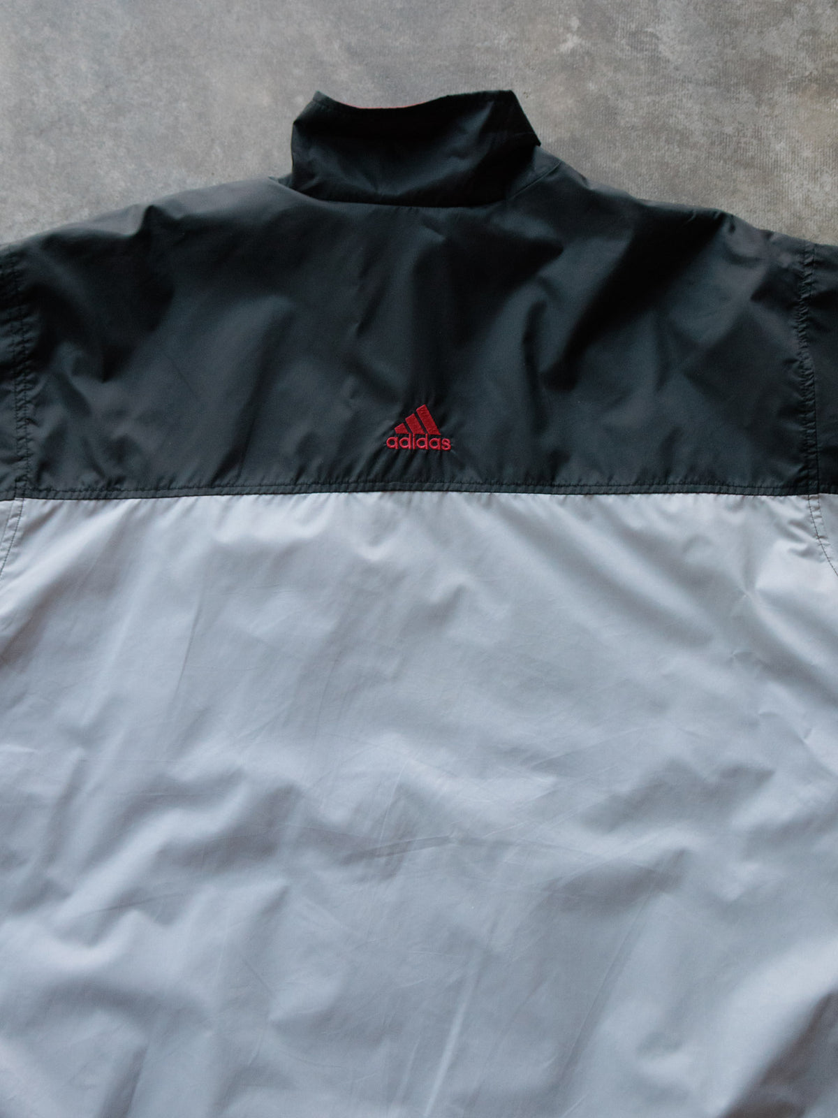 Vintage 90s Grey Colourblock Adidas Windbreaker (L)