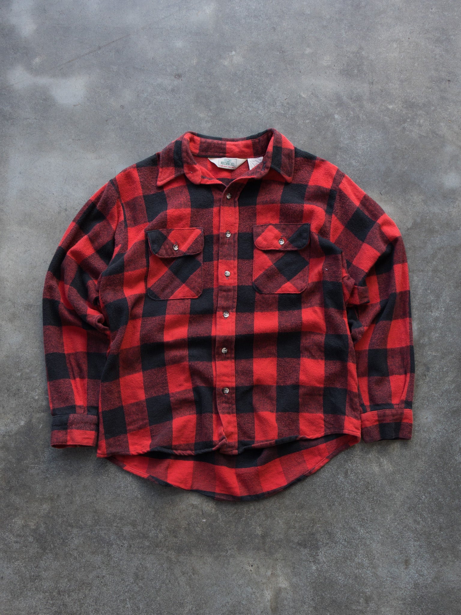 Vintage RedHead Red & Black Check Flannel Shirt (L)