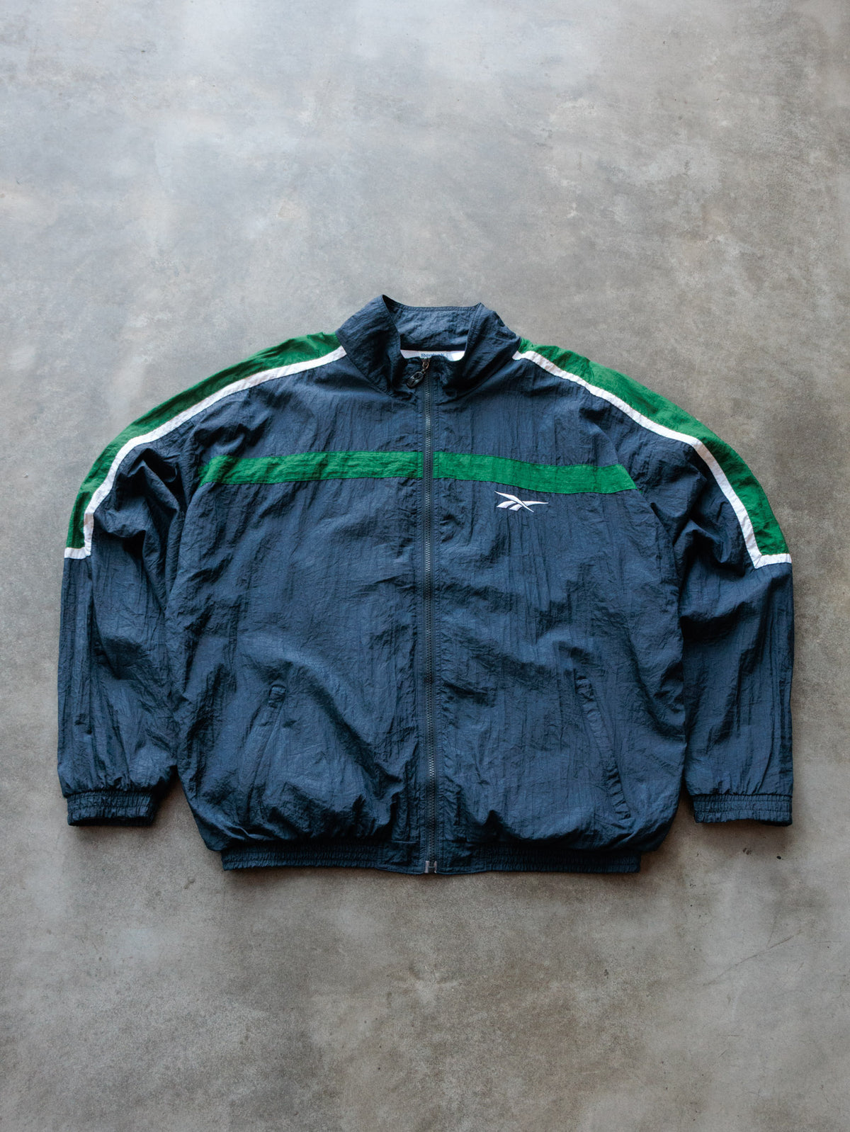Vintage 90s Navy Reebok Colourblock Jacket (XL)