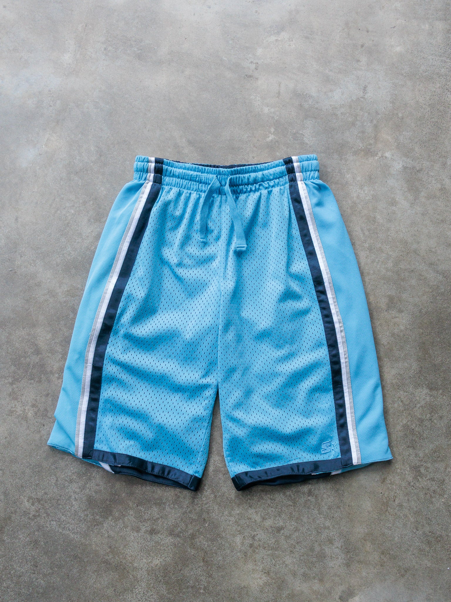 Vintage Light Blue Starter Mesh Basketball Shorts (S)