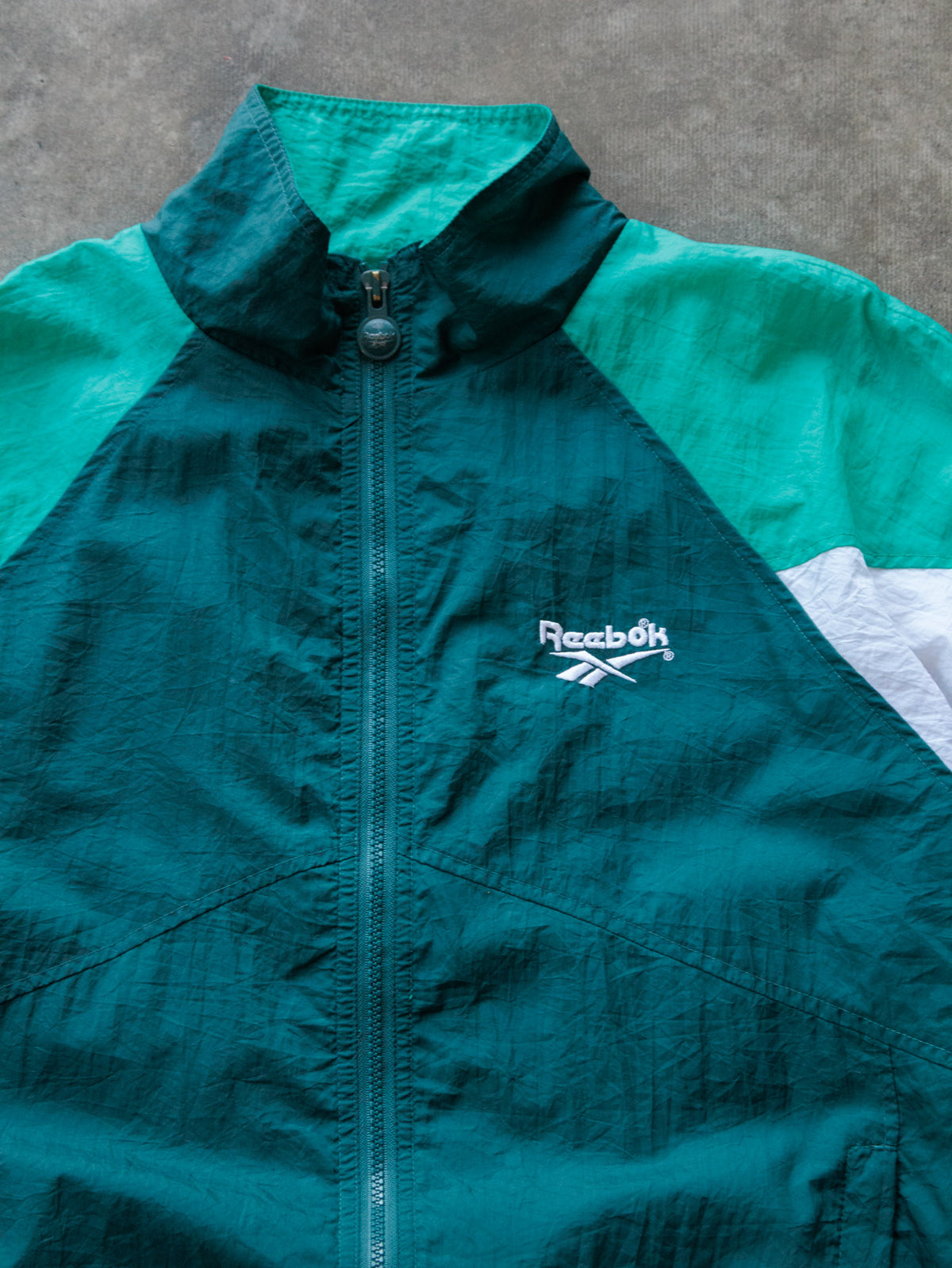 Vintage 90s Green Reebok Colourblock Jacket (L)
