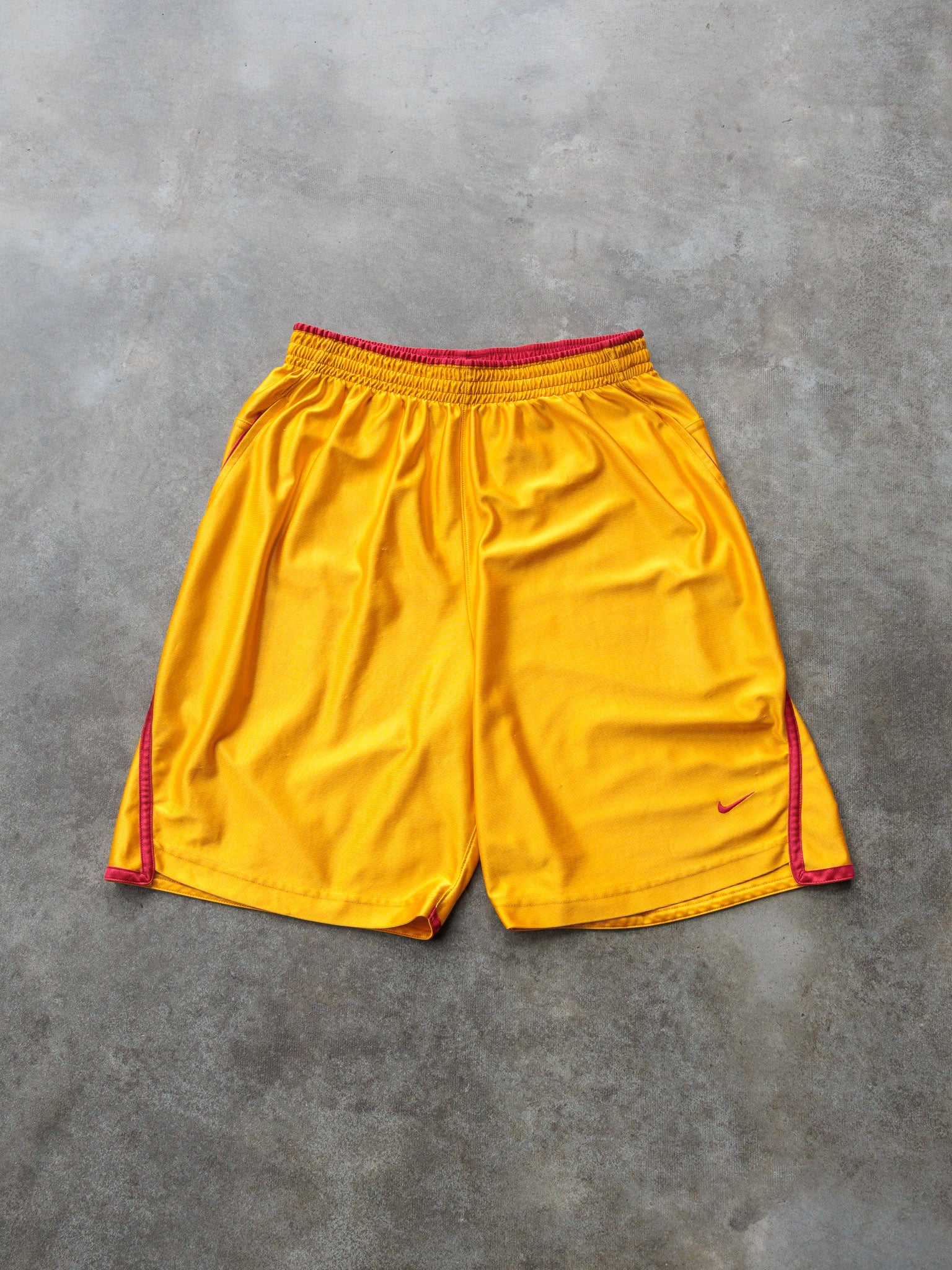Vintage 00s Yellow & Red Nike Shorts (S)