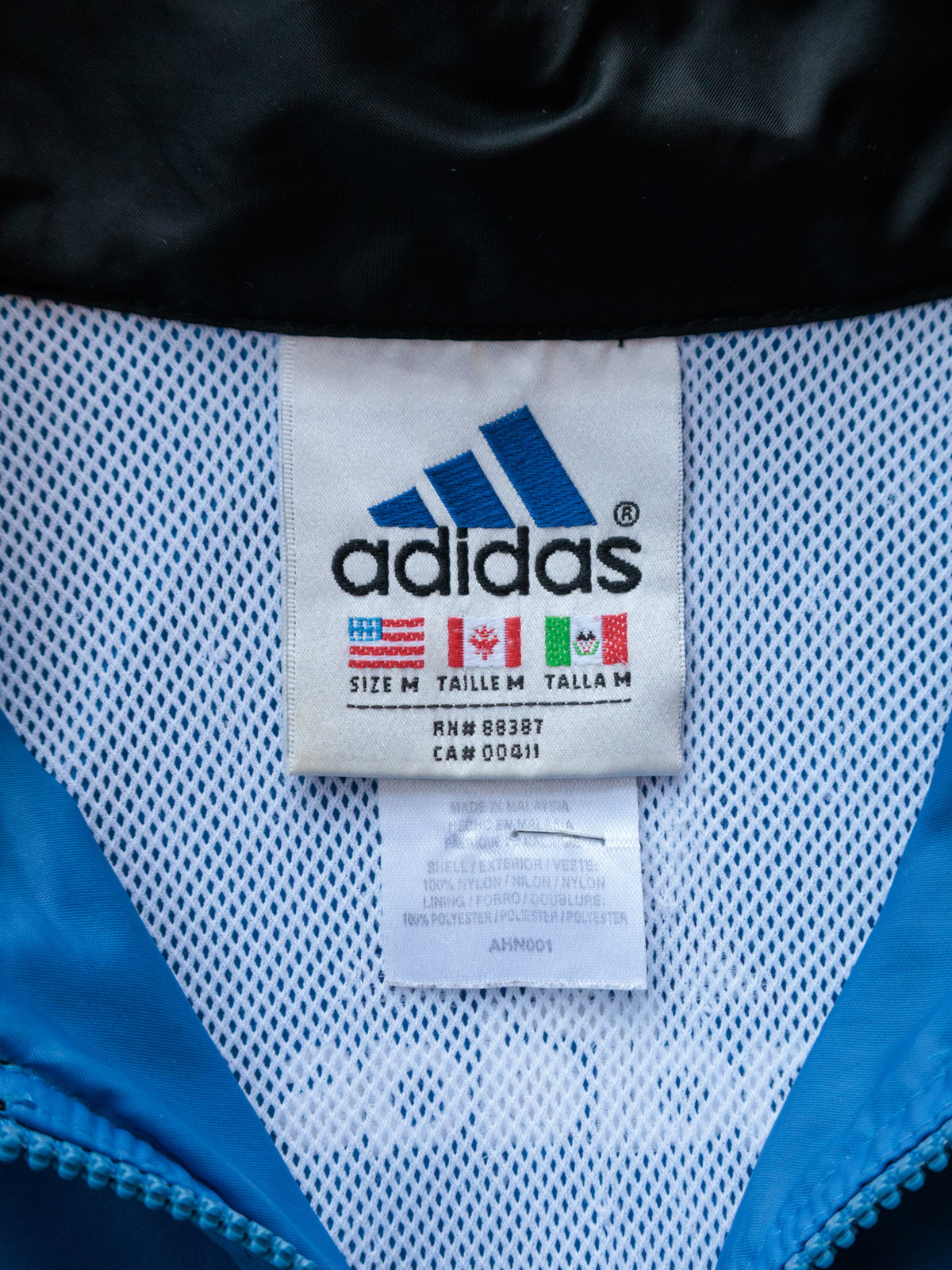 Vintage 00s Blue Adidas Colourblock Windbreaker (M)