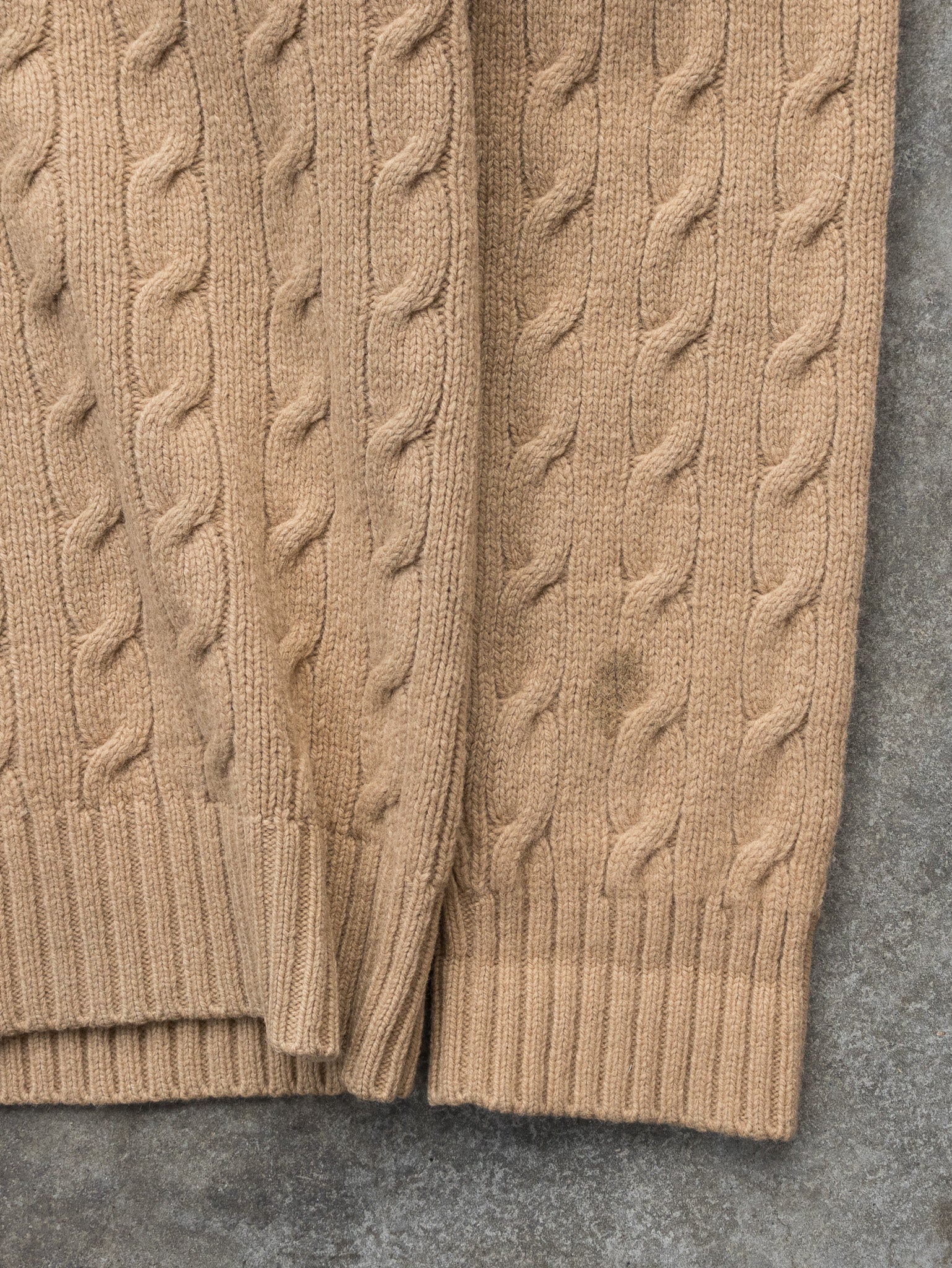 Vintage Merino Camel Ralph Lauren Cable Knit (L)
