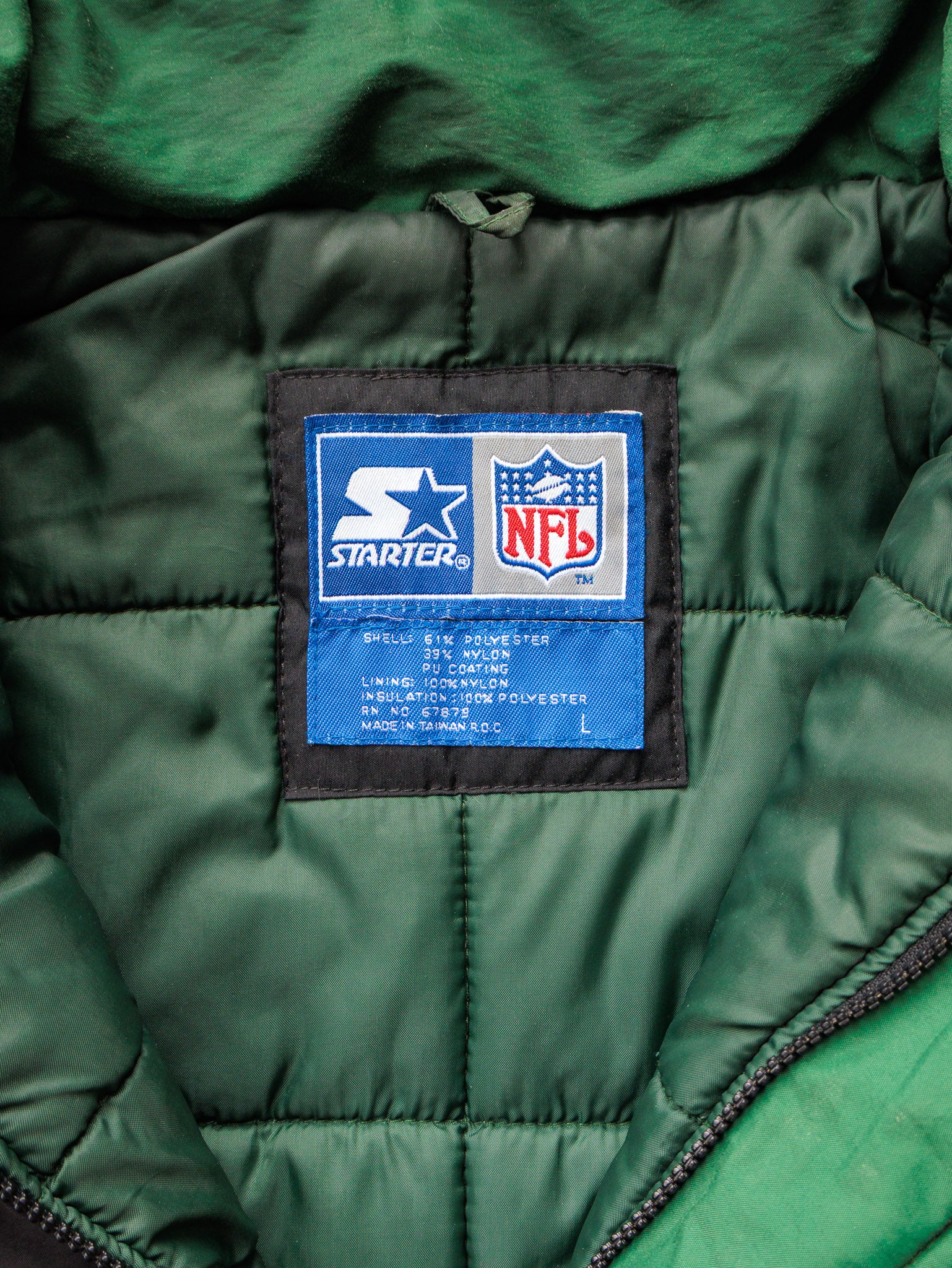 Vintage 90s Black Starter Green Bay Packers Puffer Jacket (L)