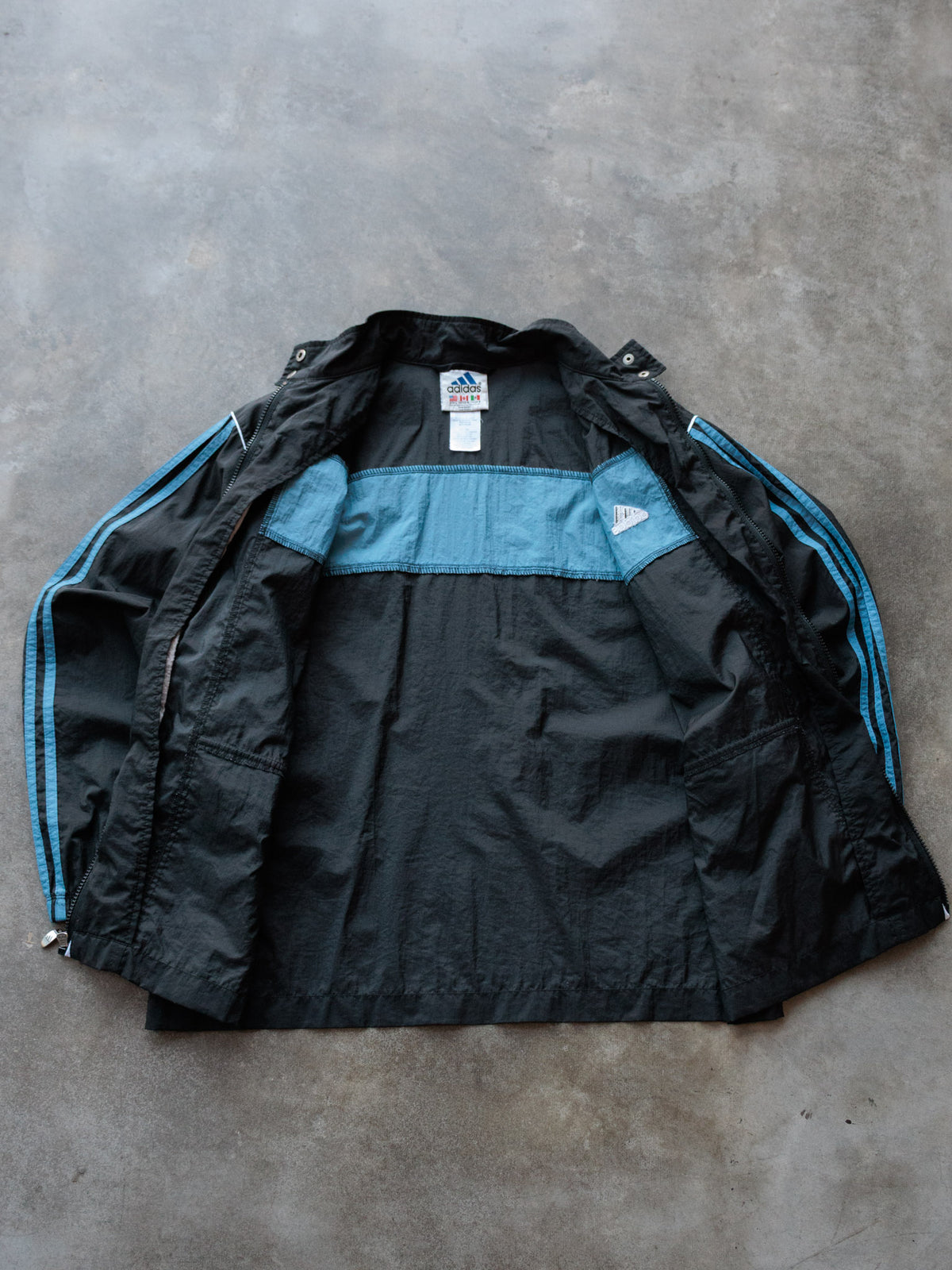 Vintage 90s Black Adidas Colourblock Windbreaker (L)